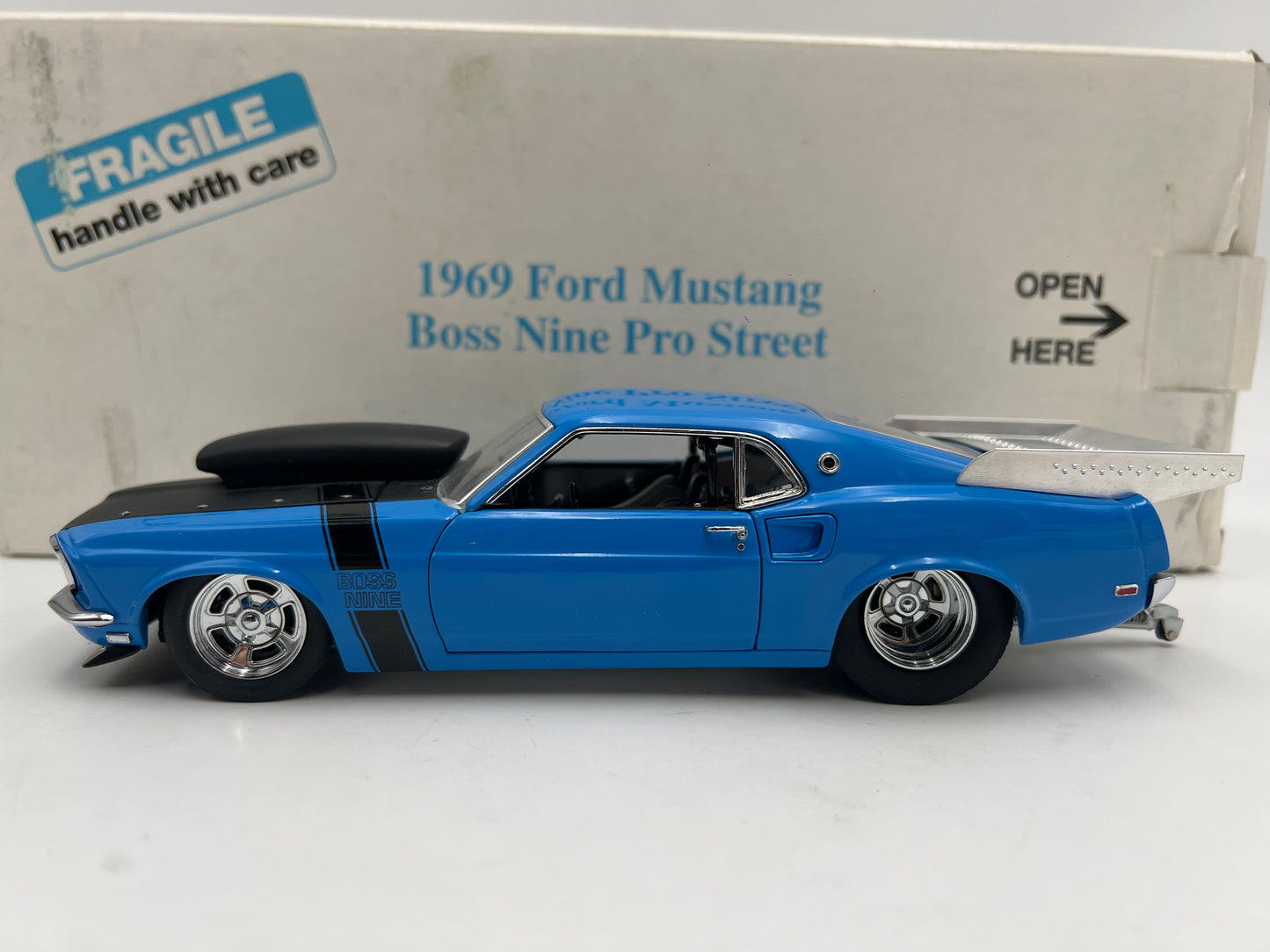 Danbury Mint 1/24 Scale 1969 Ford Mustang Boss Nine Pro Street Blue W/Box VHTF
