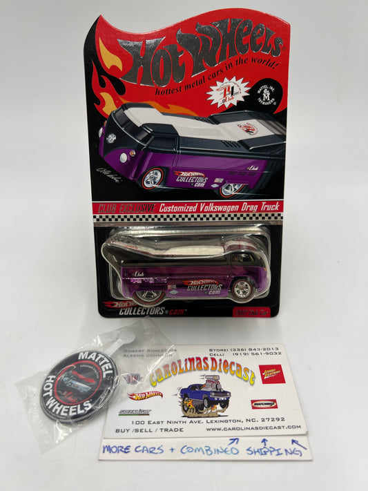 2007 Hot Wheels RLC Club Car Customized Volkswagen Drag Truck Purple 6118/7000 W/Protector & Pin