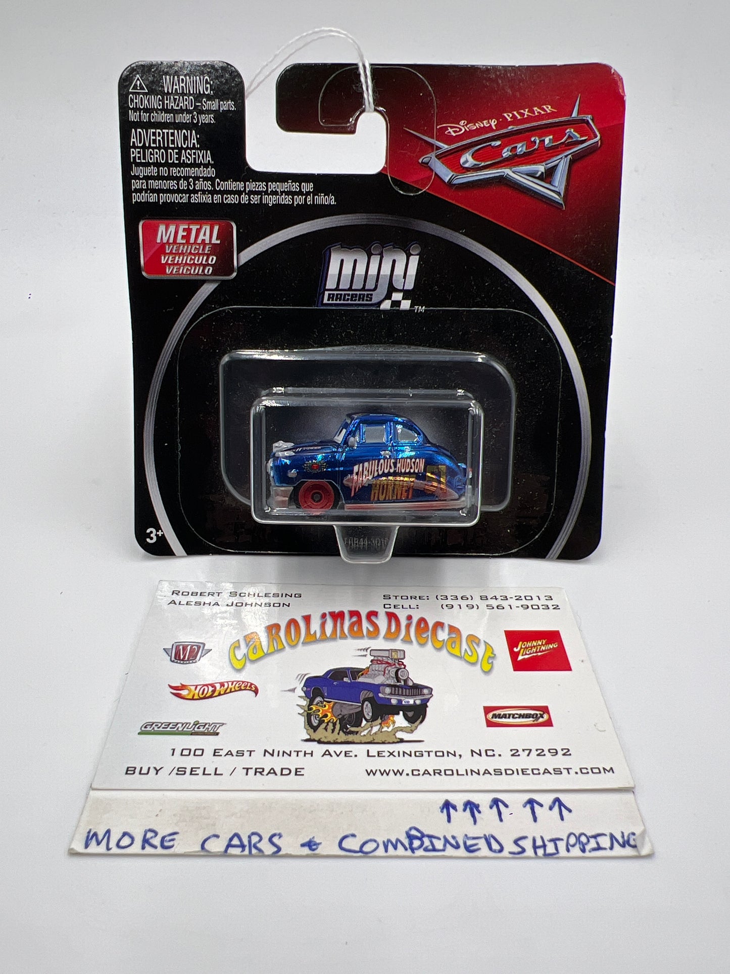 Disney Pixar Cars Mini Racers Metallic Dirt Track Fabulous Hudson Hornet Blue 140A
