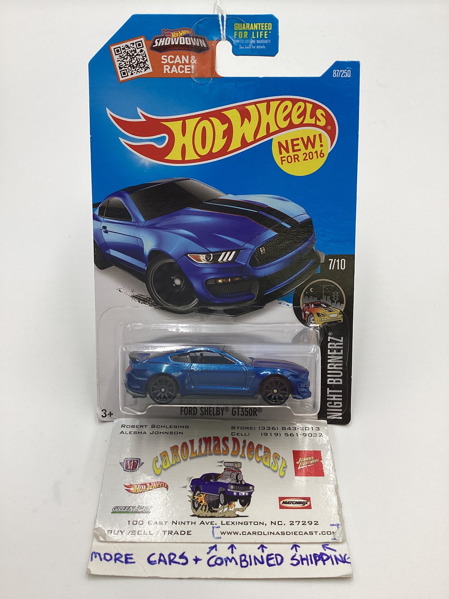 2016 Hot Wheels #87 Ford Shelby GT350R Blue 32A