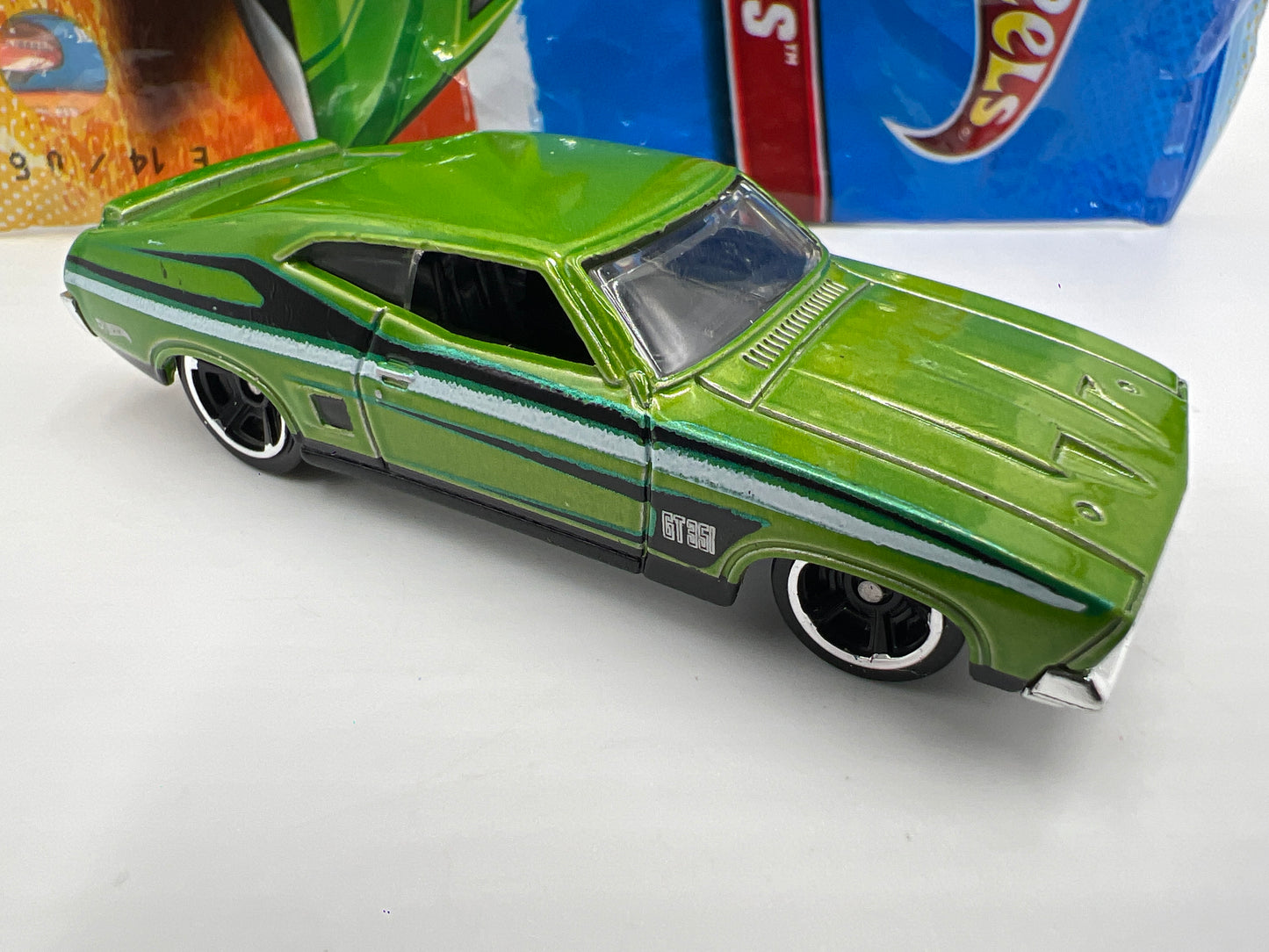 2011 Hot Wheels Mystery Models #6 73 Ford Falcon Green W/Poster