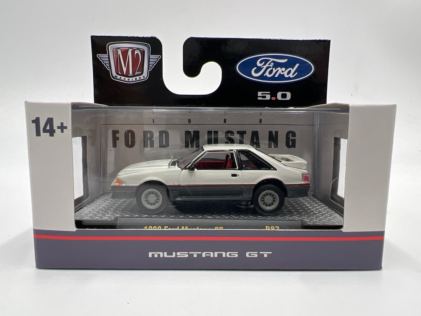 2025 M2 Machines Detroit Muscle 1988 Ford Mustang GT Foxbody White R87