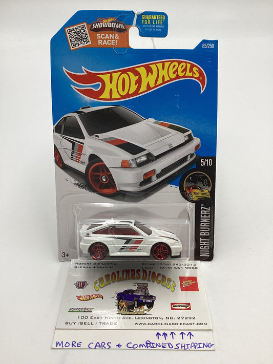 2016 Hot Wheels #85 1985 Honda CR-X White 78G