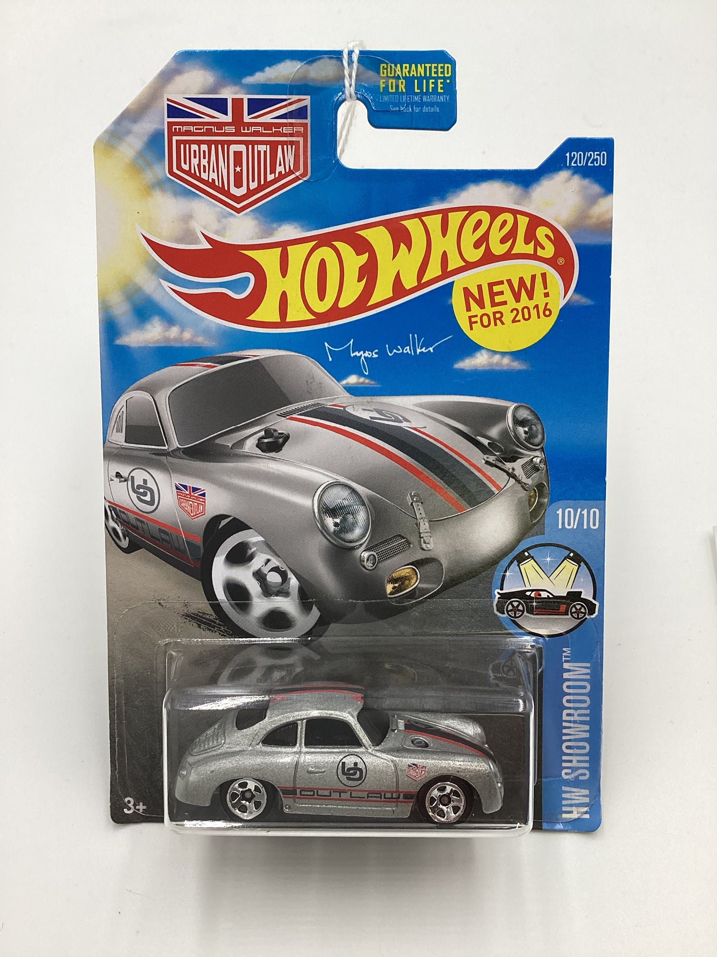 2016 Hot Wheels #120 Porsche 365A Outlaw Silver Target Spring Card