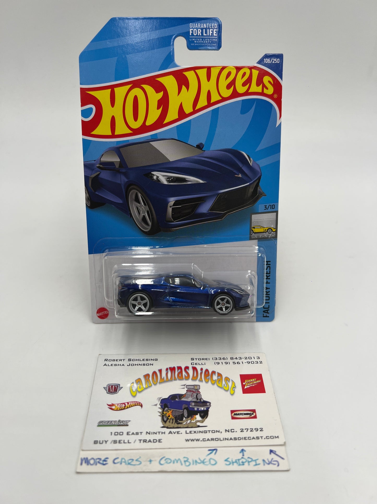 2022 Hot Wheels Super Treasure Hunt #106 2020 Corvette Blue W/Protector
