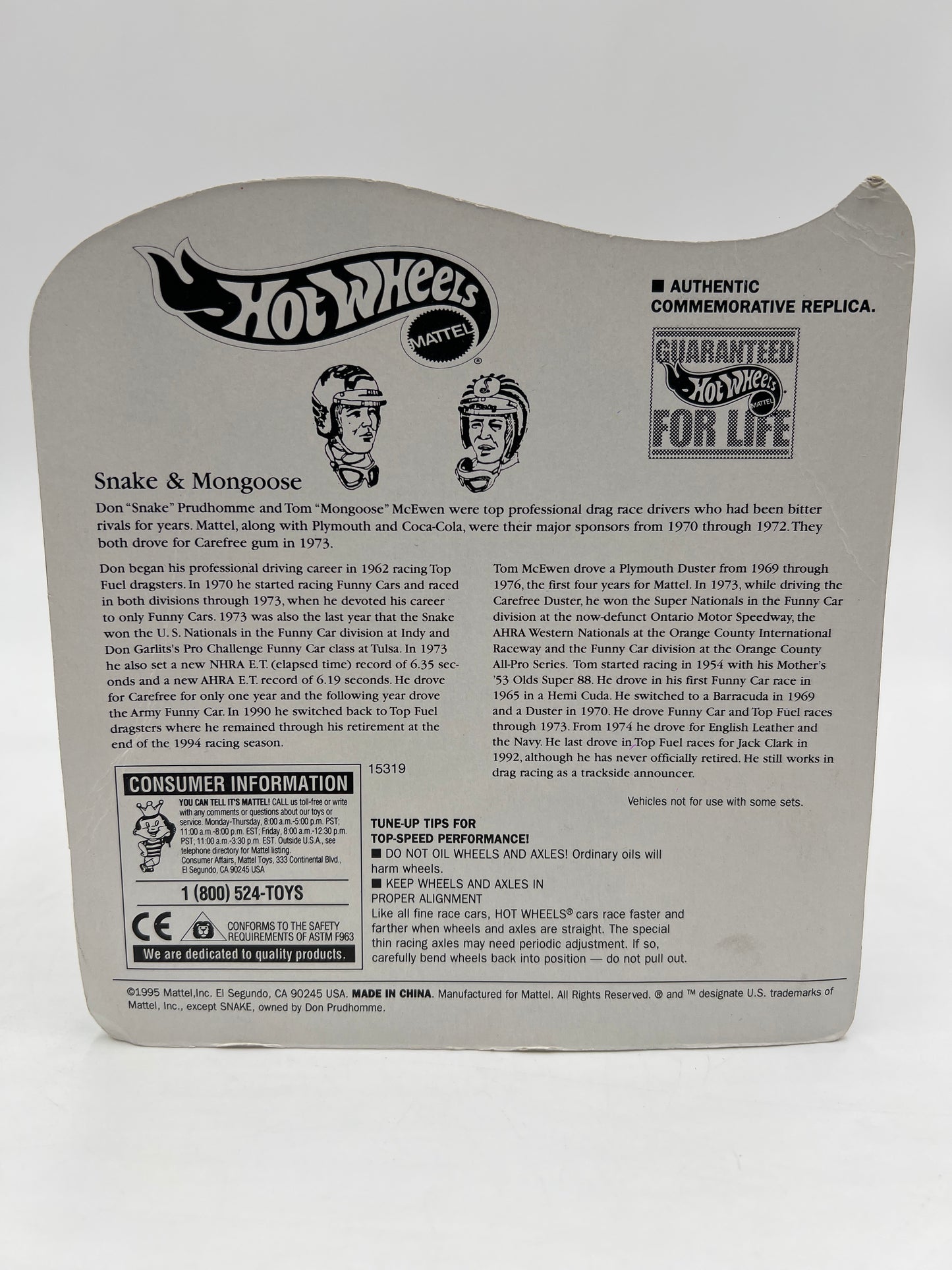 Hot Wheels Vintage Collection Mongoose Vs. Snake Don Prudhomme The Snake II White #1