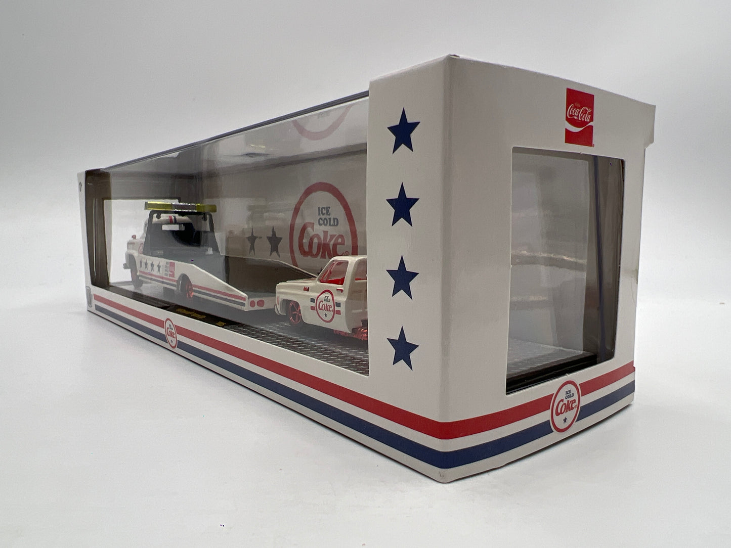 M2 Machines Auto Haulers CHASE Coke 1958 Chevrolet Spartan LCF & 1976 GMC Sierra Grande 15 Custom TW25