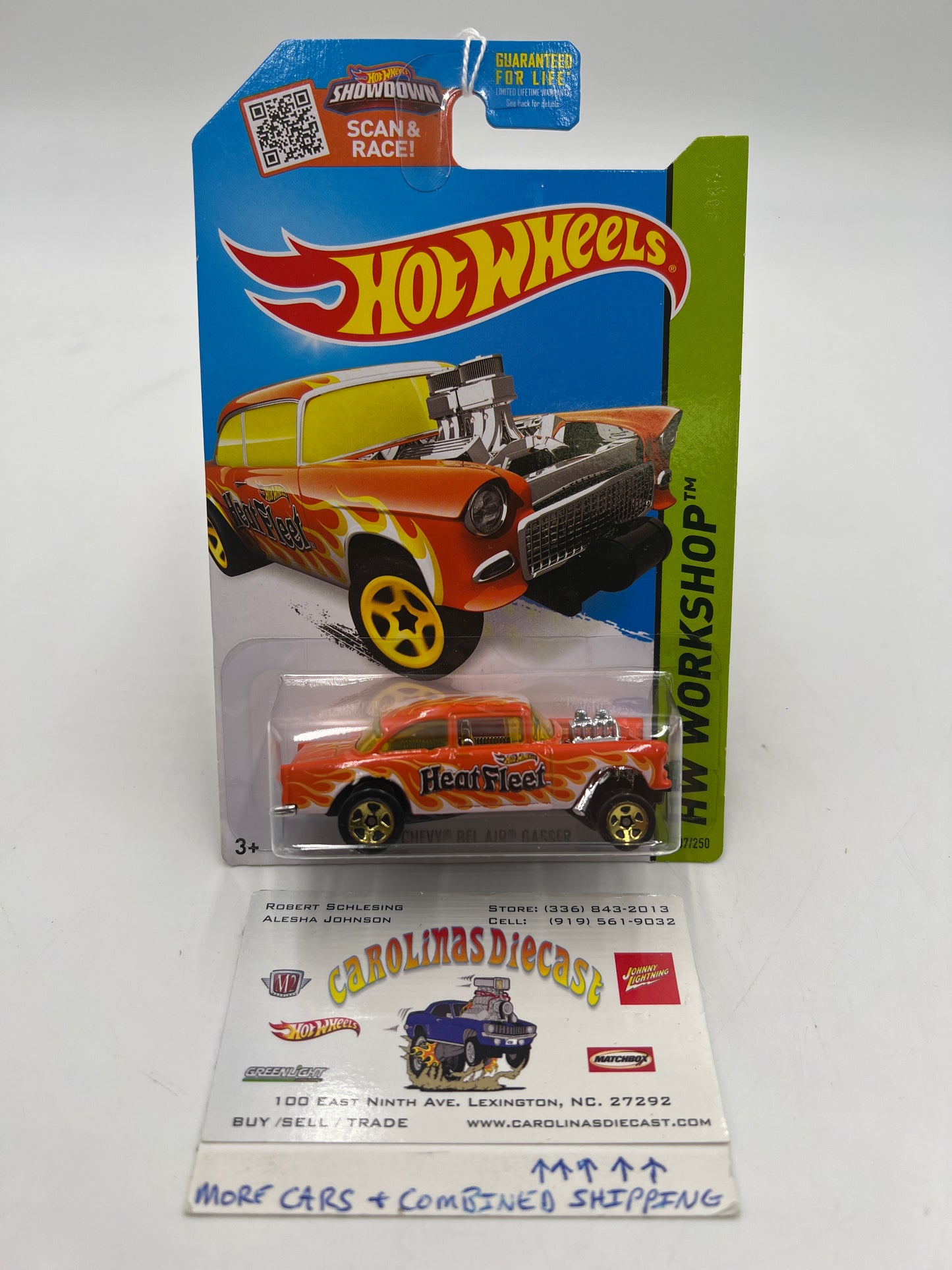 2015 Hot Wheels Workshop #207 55 Chevy Bel Air Gasser Orange 12A