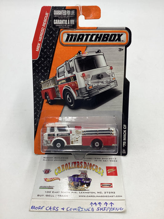 2015 MB Heroic Rescue 75 Mack CF #55 Fire Truck White 206B