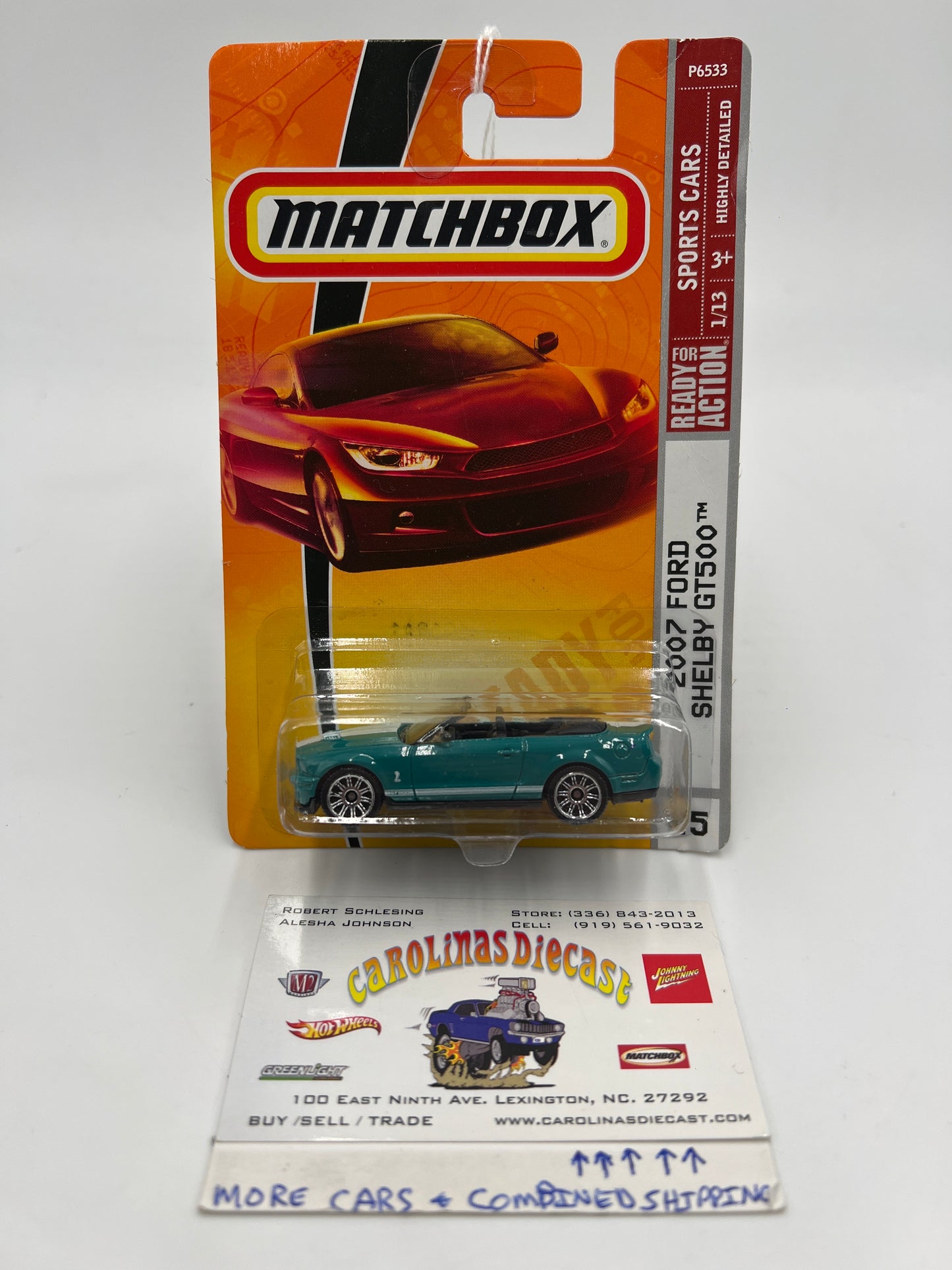 Matchbox #15 Sports Cars 2007 Ford Shelby GT500 Teal Card Not Perfect 208C