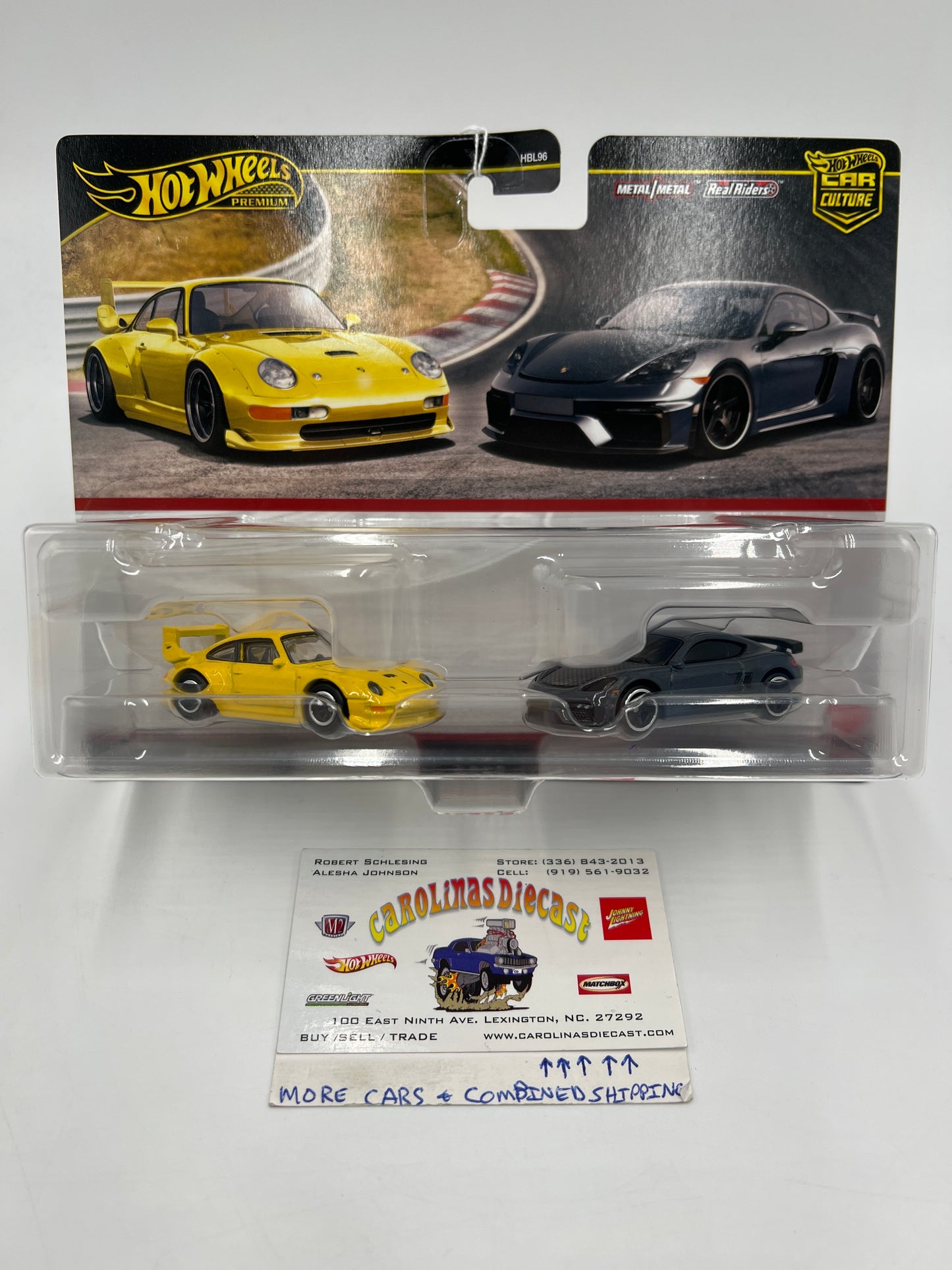 2025 Hot Wheels Car Culture Target 2 Pack Porsche 993 GT2 Yellow & Porsche 718 Cayman GT4 Gray 281B