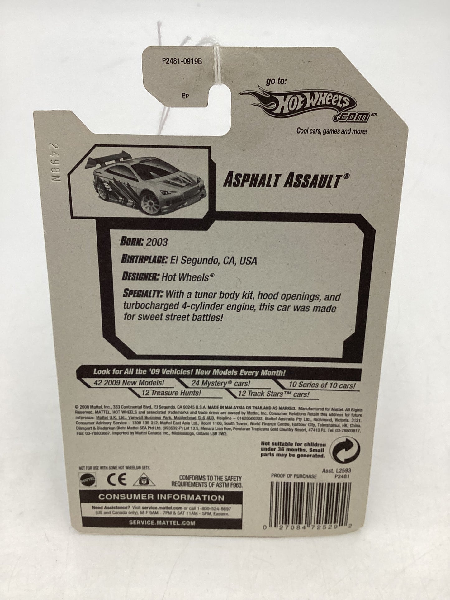 2009 Hot Wheels #161 Asphalt Assault Yellow 95B