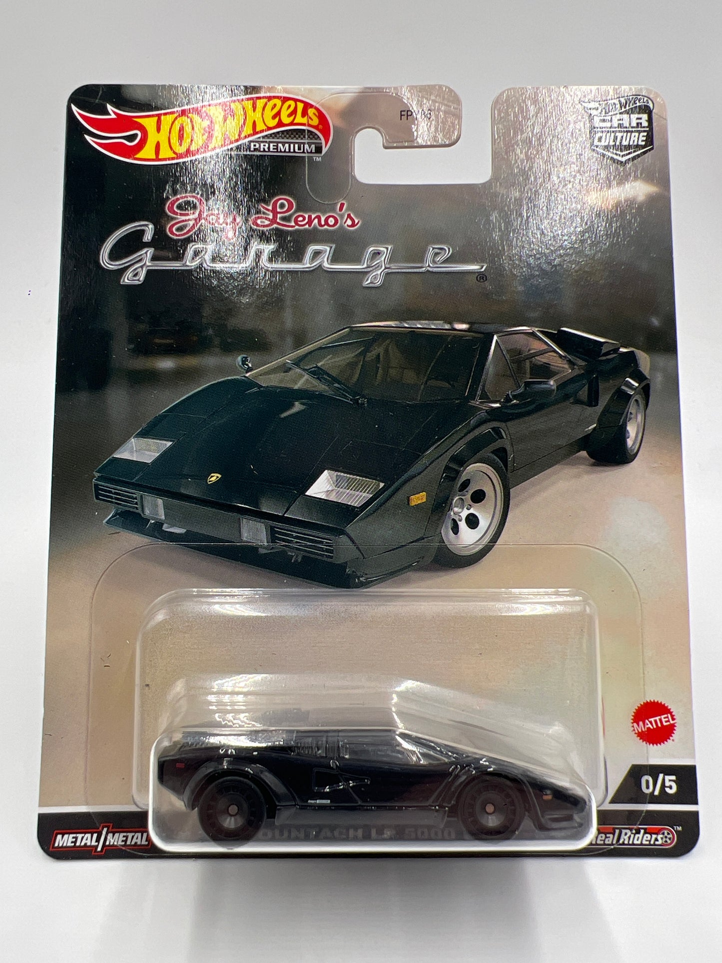 Hot Wheels Premium Car Culture CHASE Jay Lenos Garage #0 Lamborghini Countach LP 5000 QV Black W/Protector
