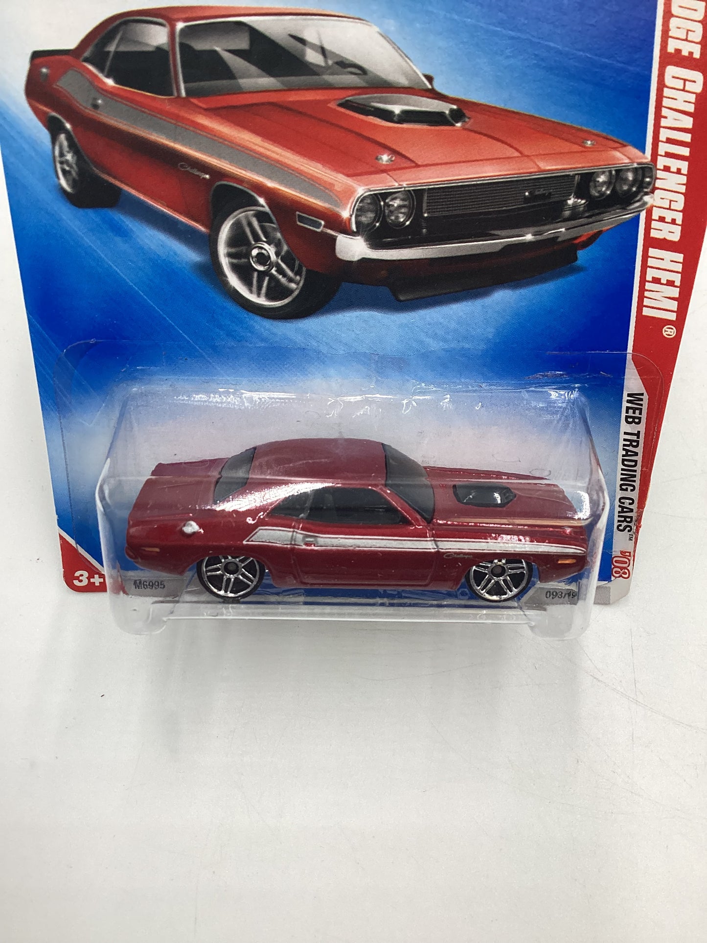 2008 Hot Wheels Web Trading Cars #93 Dodge Challenger Hemi Red 44B