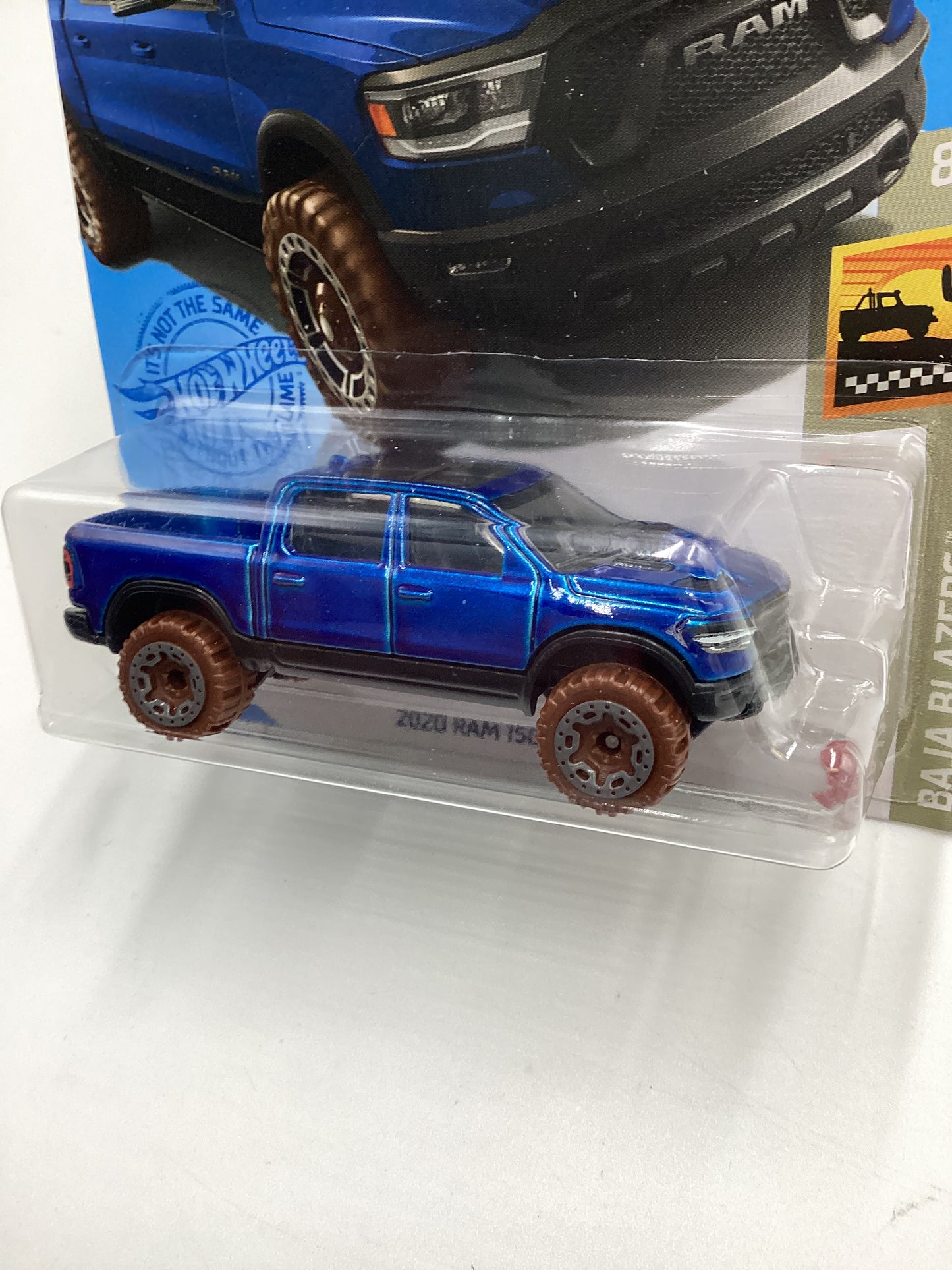 2021 Hot Wheels #101 2020 Ram 1500 Rebel Blue cracked blister 38H