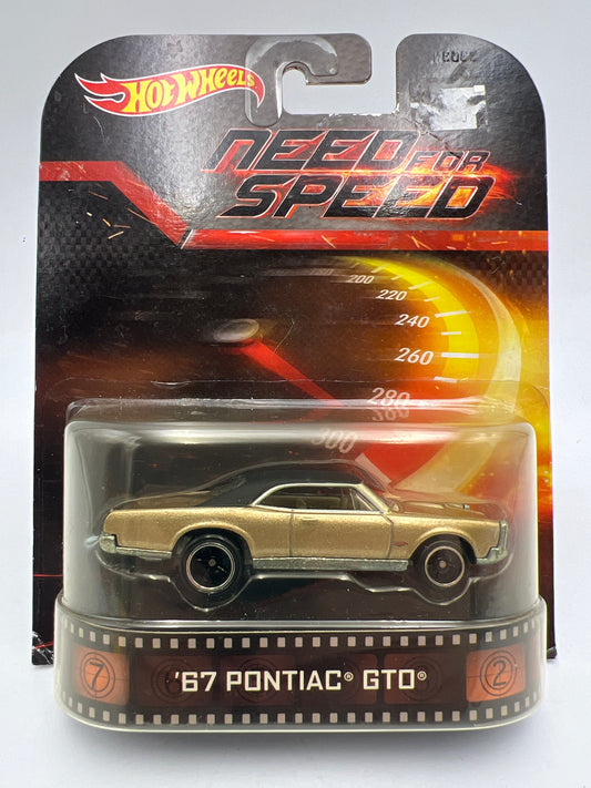 Hot Wheels Retro Entertainment Need For Speed 67 Pontiac GTO Gold 241F