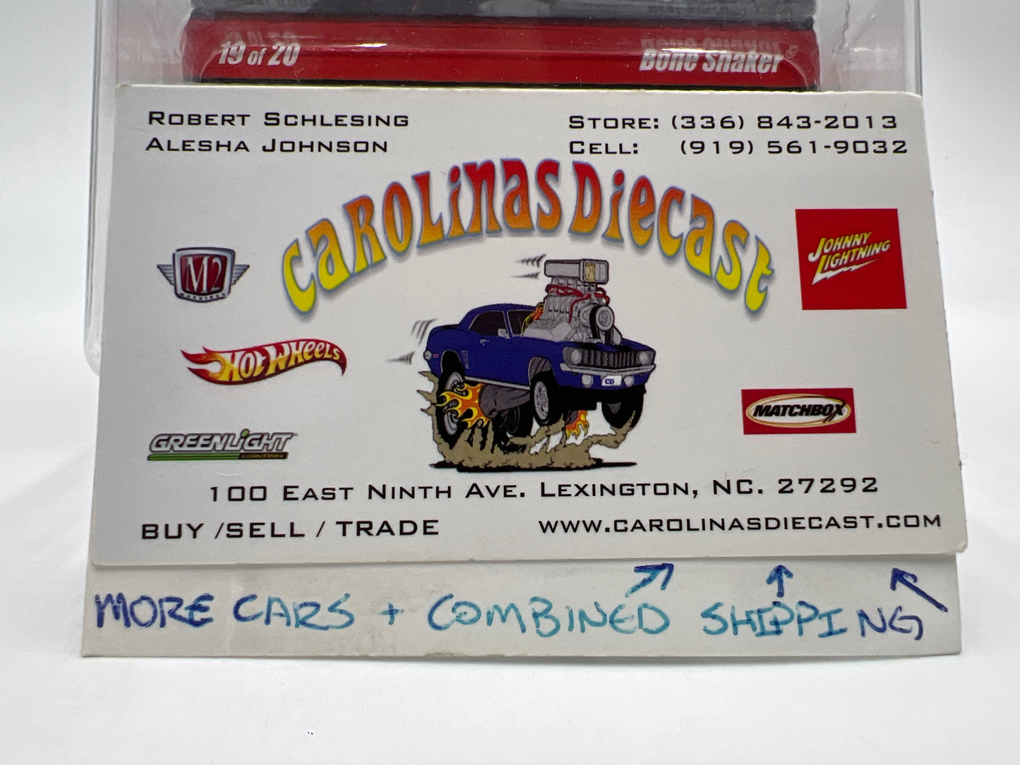 Hot Wheels Premium Larrys Garage #19 Bone Shaker Blue W/Protector