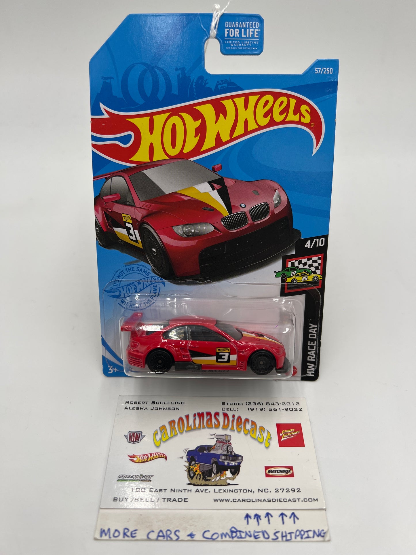 2021 Hot Wheels HW Race Day #57 BMW M3 GT2 Red J-Hook Crease 109C