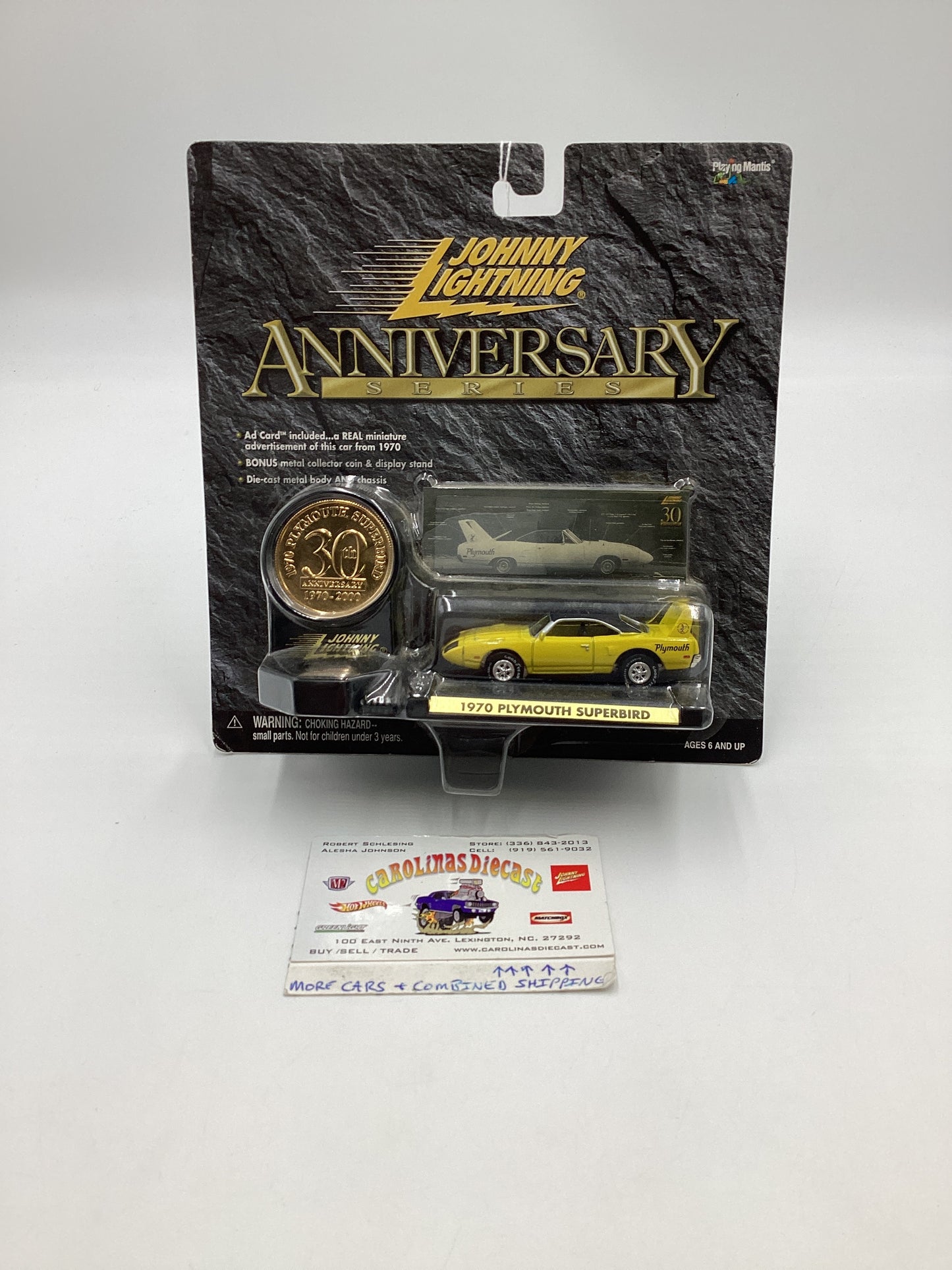 Johnny Lightning Anniversary Series Yellow 1970 Plymouth Superbird 191E