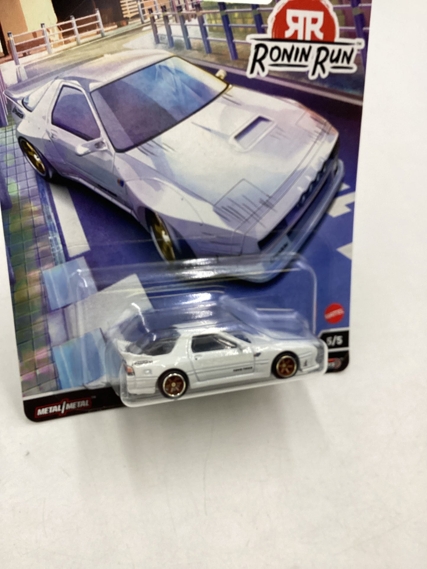 Hot wheels Ronin Run 5/5 Mazda RX-7 FC Pandem White 244E