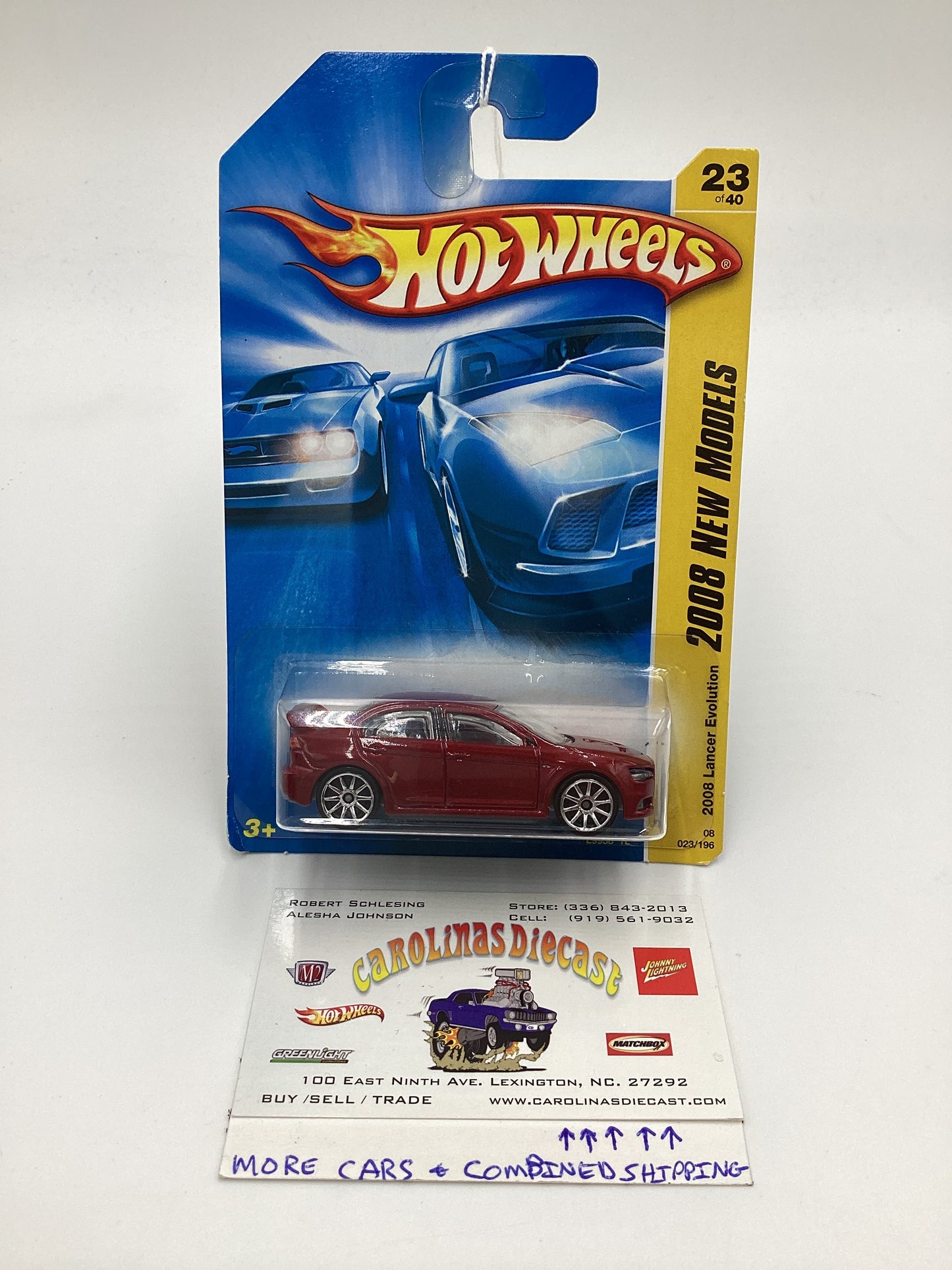 2008 Hot wheels #23 2008 Lancer Evolution Red 92D