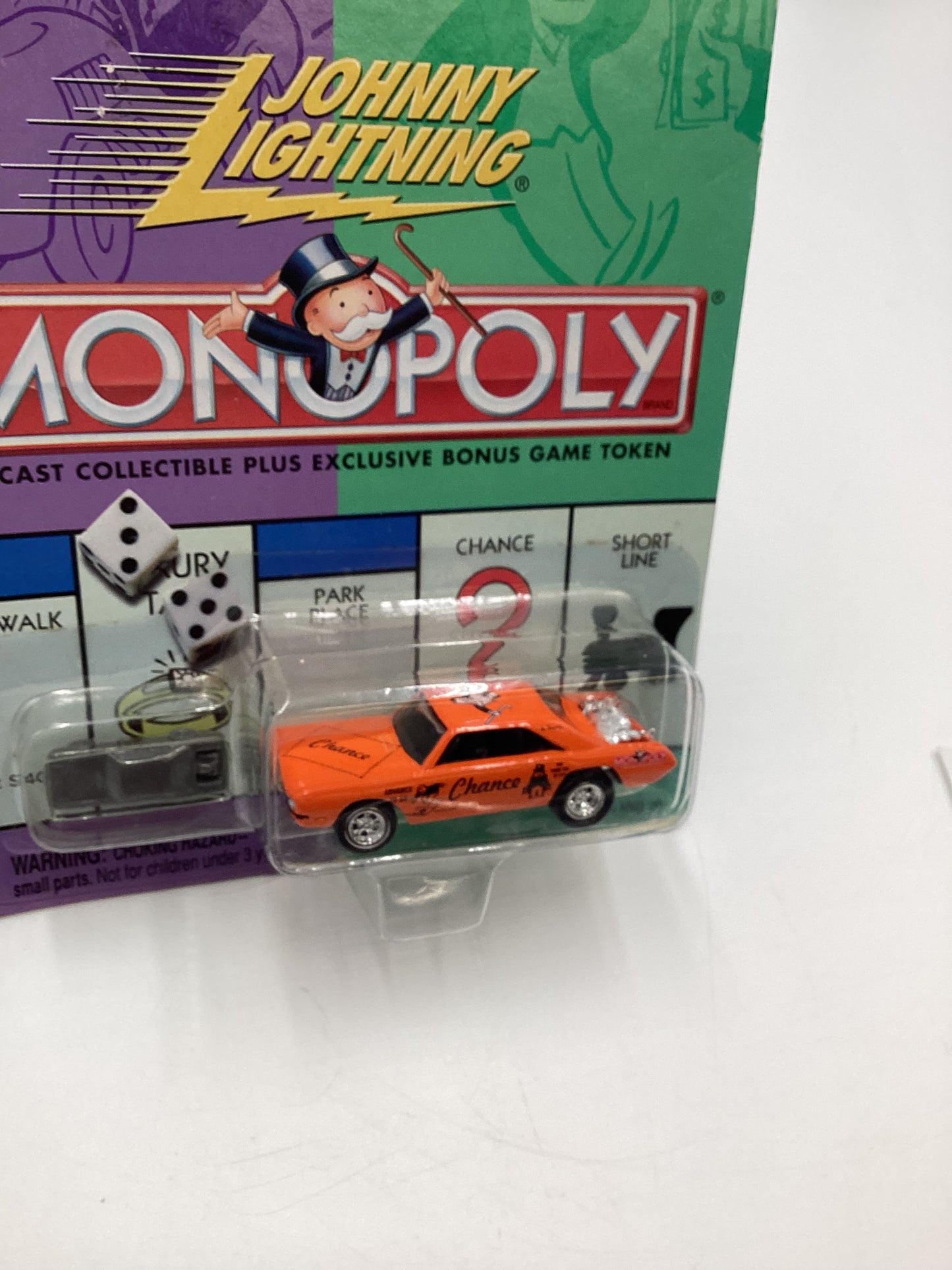 Johnny Lightning Monopoly Chance W/Token 1970 Dodge Dart Orange