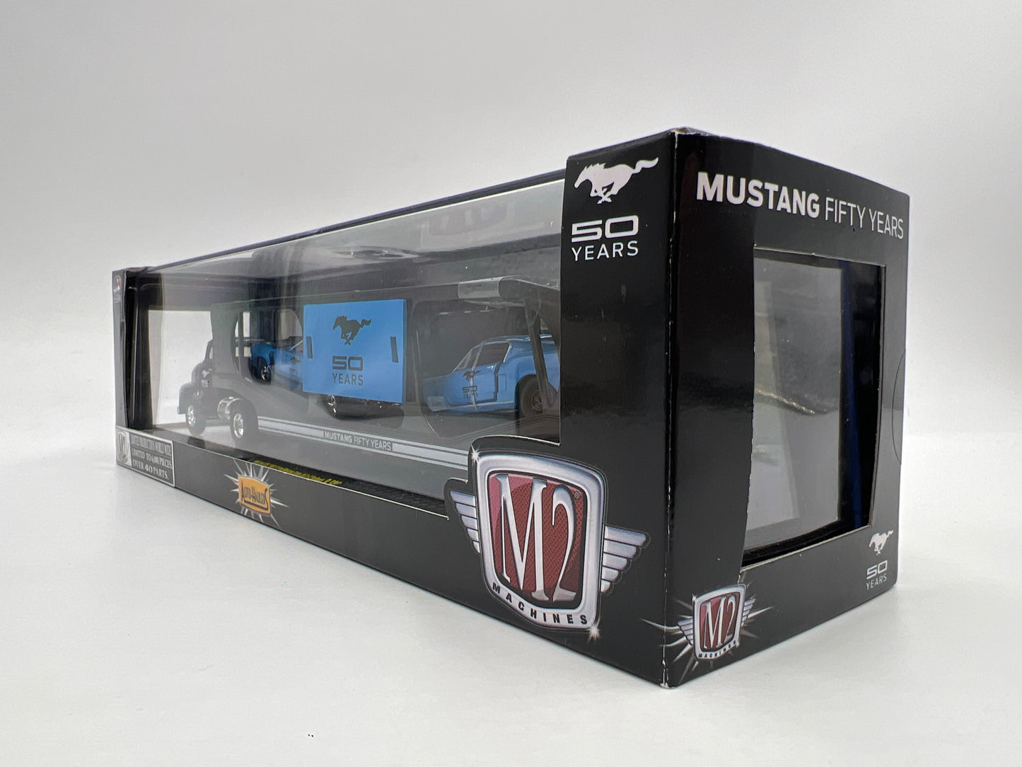 M2 Machines Auto Haulers Walmart Exclusive Mustang 50 Years 1956 Ford COE & 1968 Ford Mustang Cobra Jet 2+2 Fastback /1970 Boss 302 R S08