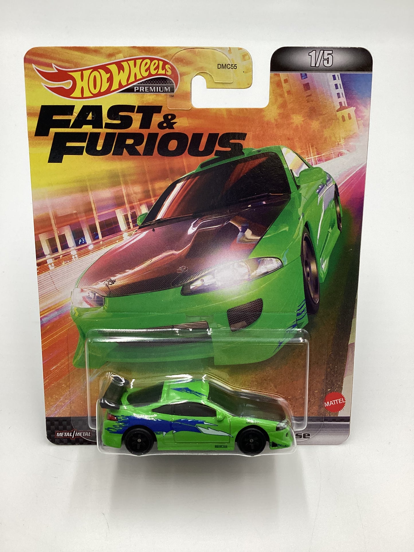Hot wheels Premium Fast and Furious #1 95 Mitsubishi Eclipse Green with protector