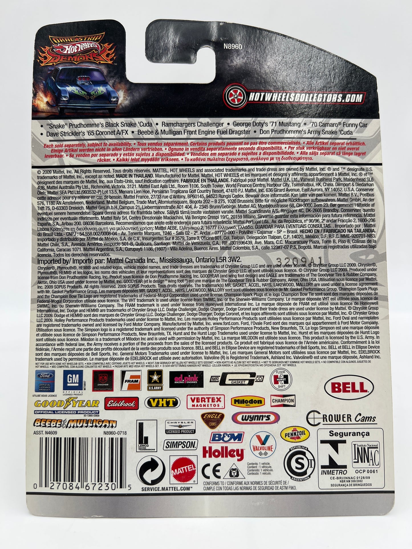 Hot Wheels Drag Strip Demons #3 Ramchargers Challenger W/Protector 1