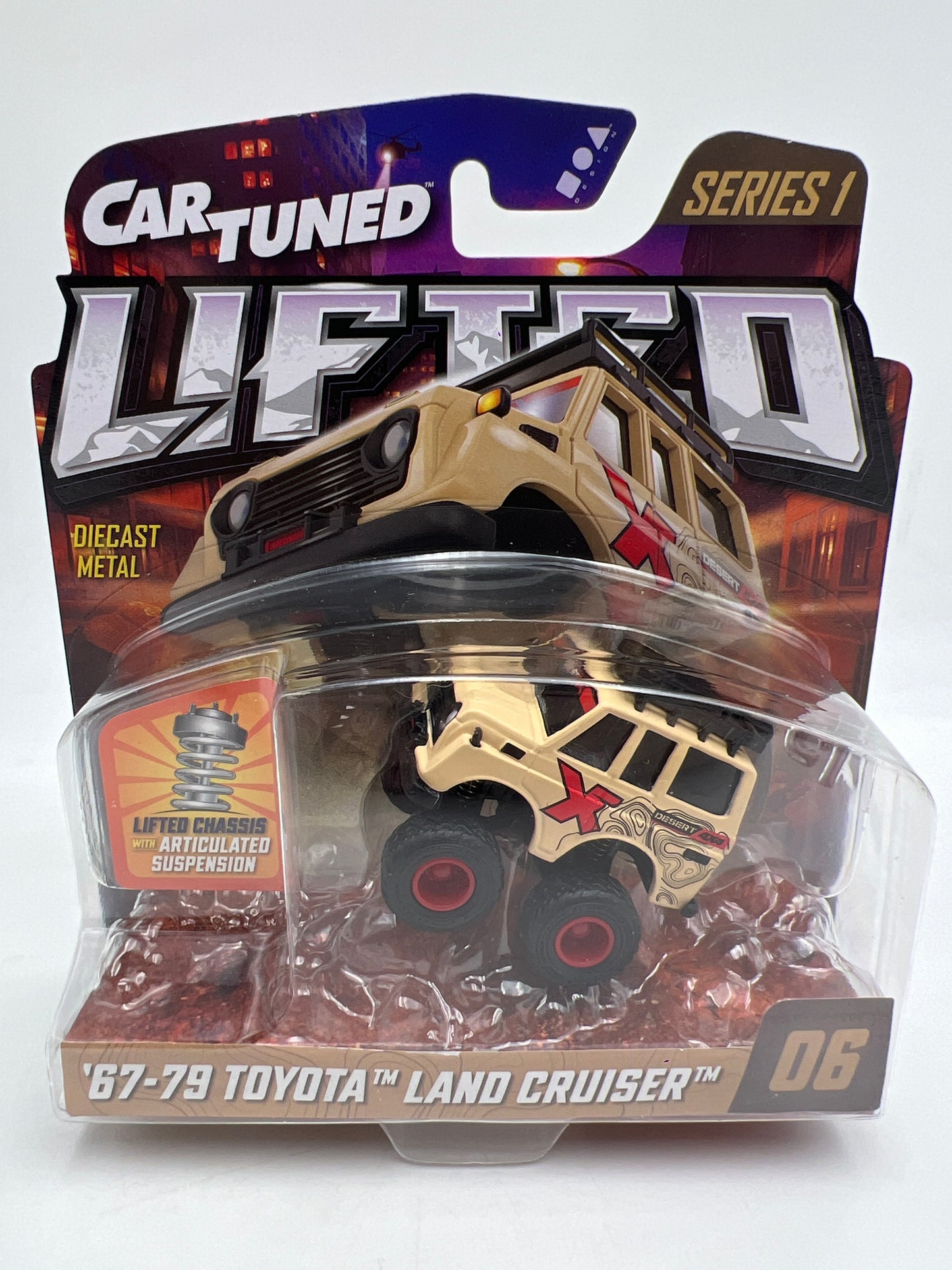MGA Car Tuned Target Exclusive Lifted Series 1 #6 68-79 Tundra Land Cruiser Tan