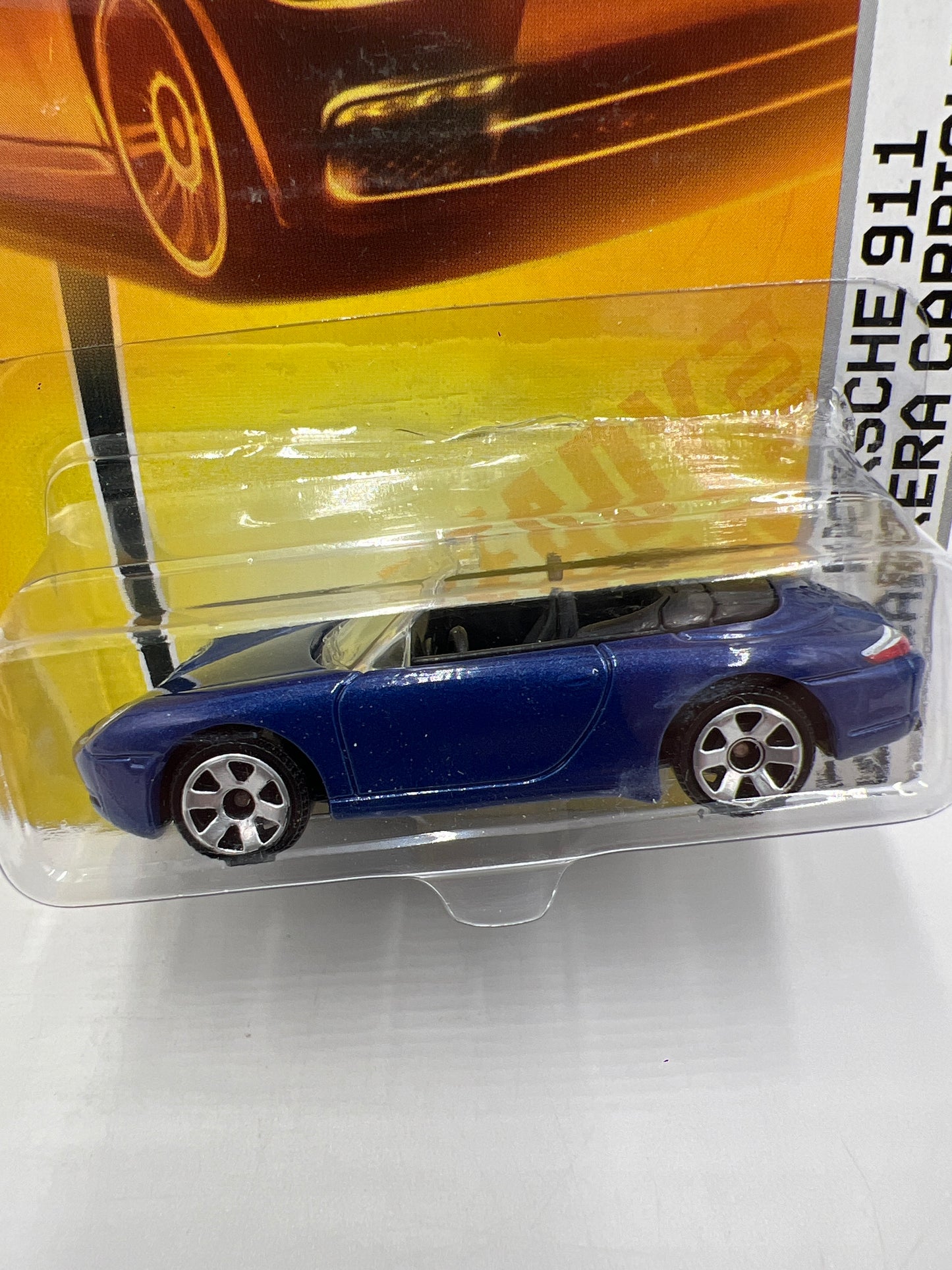 Matchbox Sports Cars #19 Porsche 911 Carrera Cabriolet Blue Crooked Blister 209C