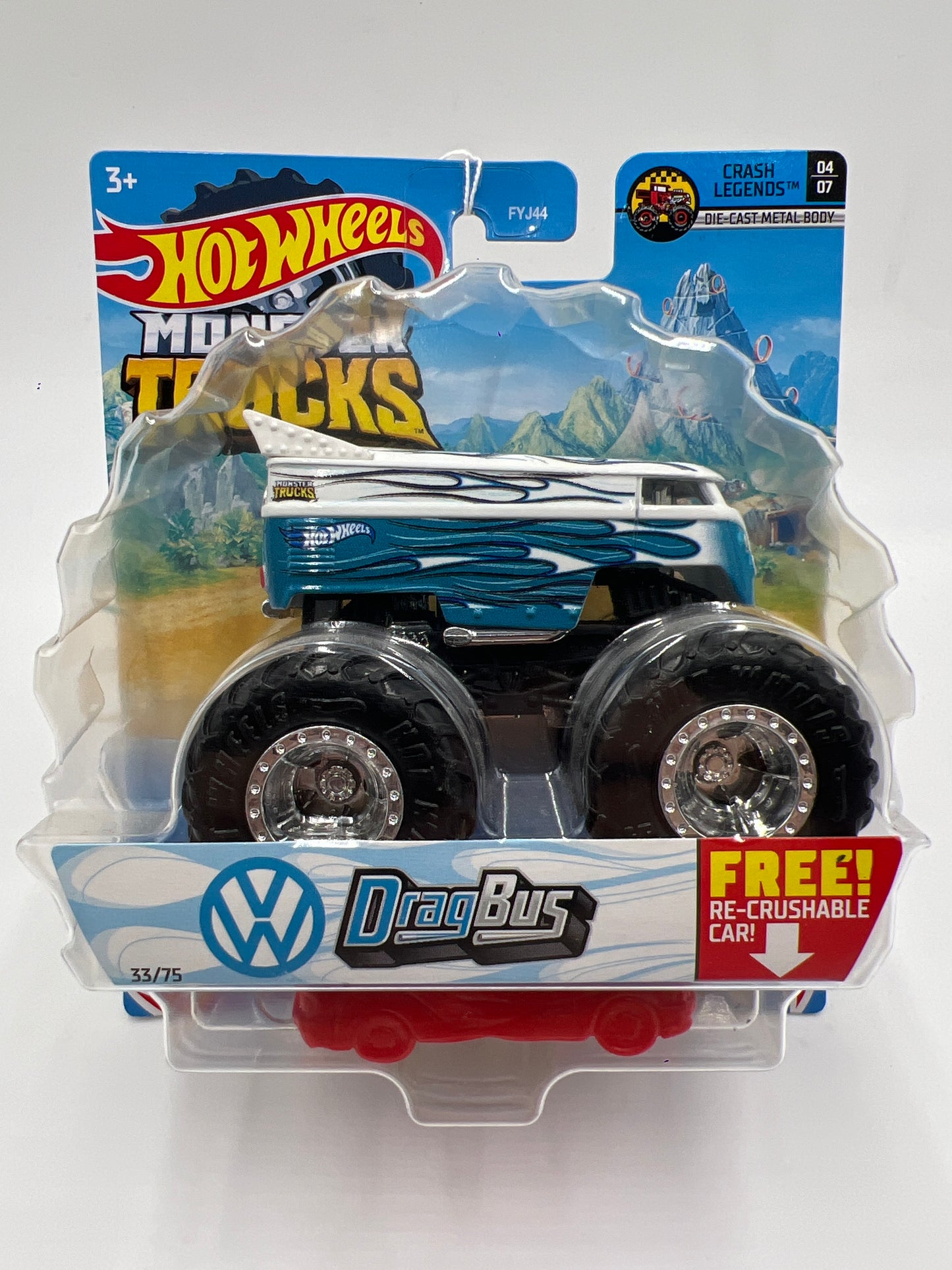 Hot Wheels Monster Trucks Crash Legends #33 VW Drag Bus 133B