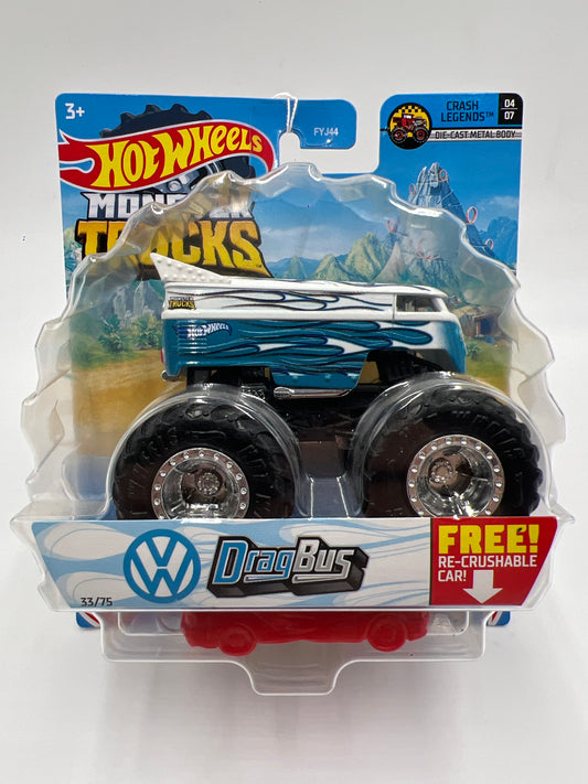 Hot Wheels Monster Trucks Crash Legends #33 VW Drag Bus 133B