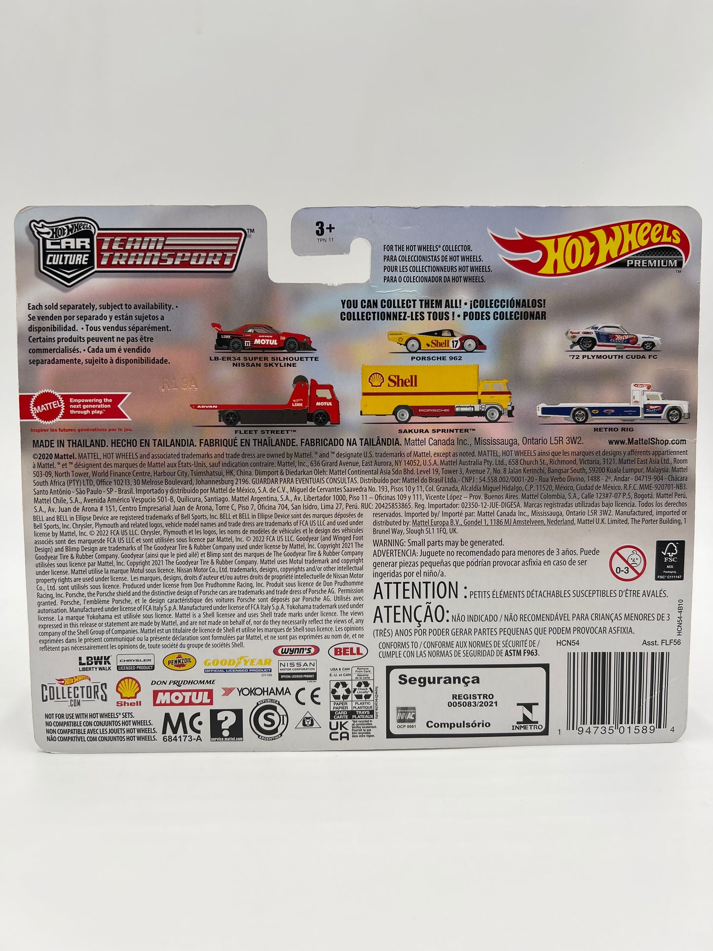 Hot Wheels Team Transport #44 Motul LB-ER34 Super Silhouette Nissan Skyline & Fleet Street W/Protector