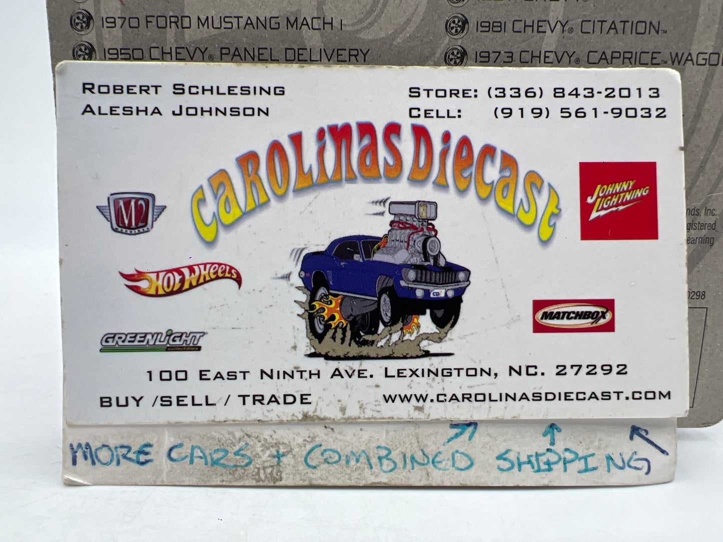 Johnny Lightning Small Card 1957 Chevy Hearse White 216M