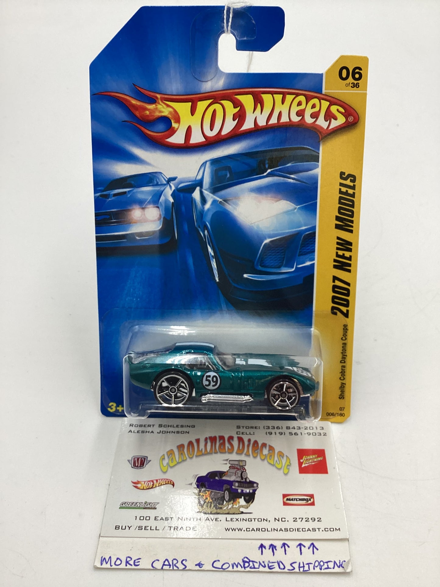 2007 Hot Wheels New Models #6 Shelby Cobra Daytona Coupe Teal 21A