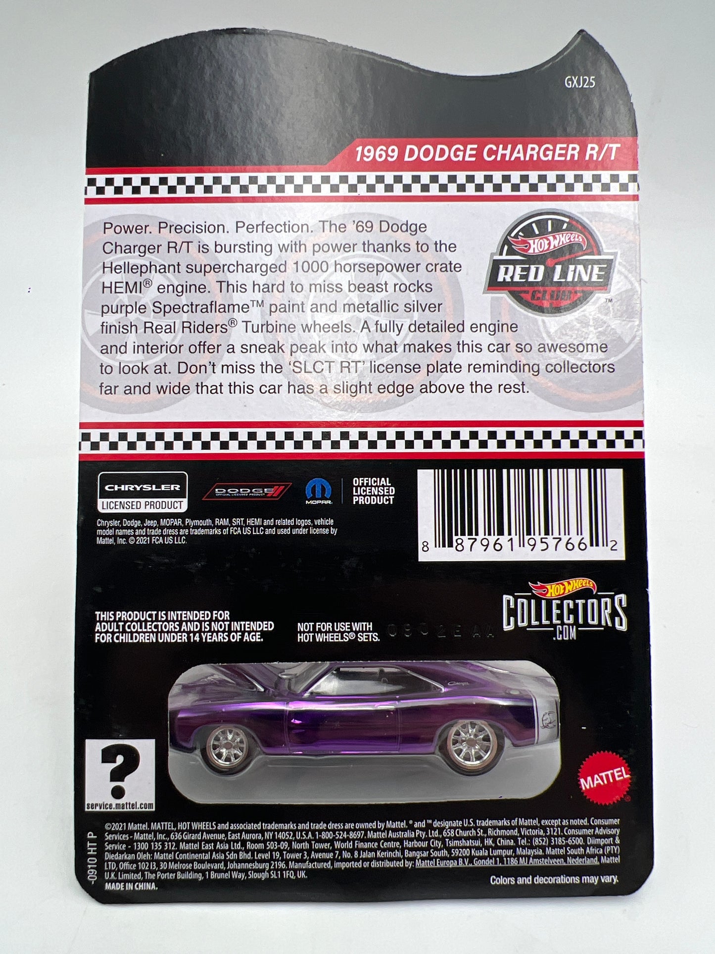 2021 Hot Wheels RLC sELECTIONs Series 1969 Dodge Charger R/T Purple W/Protector