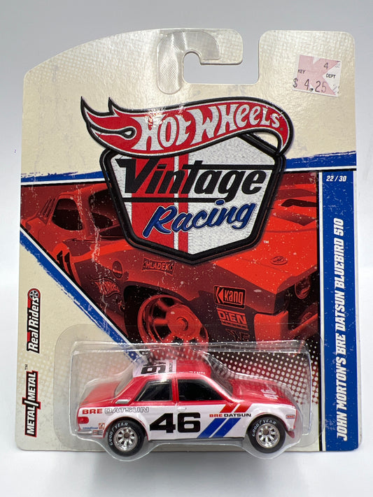 Hot Wheels Premium Vintage Racing #22 John Mortons BRE Datsun Bluebird 510 W/Protector
