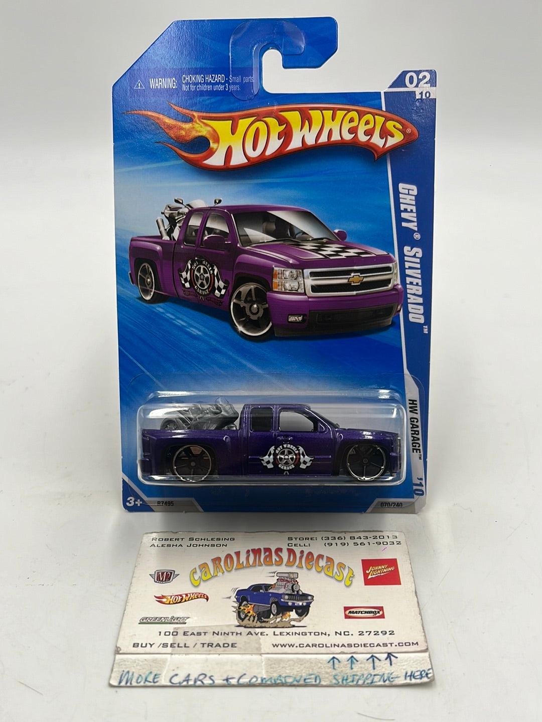 Hot Wheels 2010 HW Garage Chevy Silverado Purple 70/240