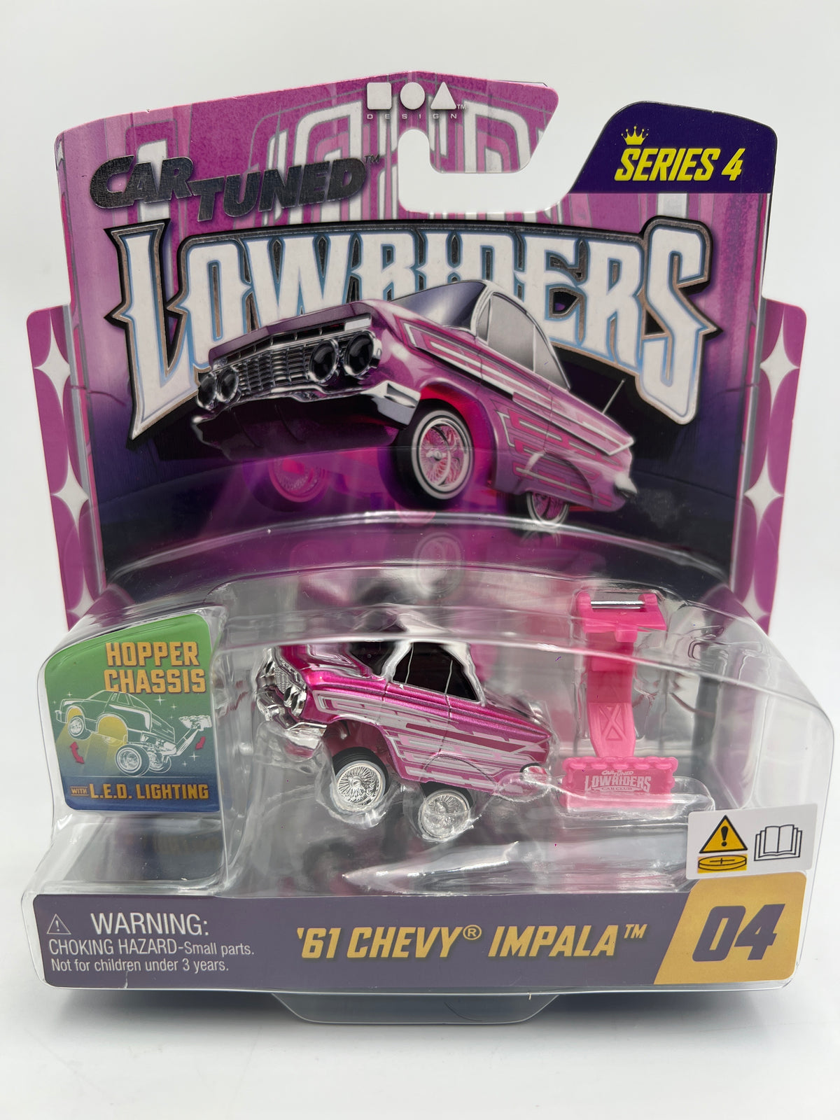 MGA Car Tuned Series 4 Show Glow Lowriders #4 61 Chevy Impala Pink