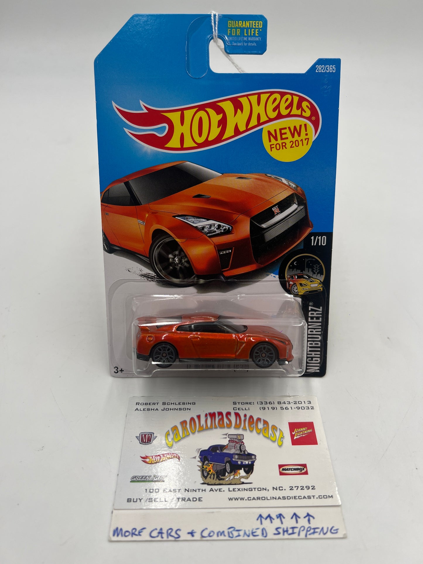 2017 Hot wheels Nightburnerz #282 17 Nissan GT-R (R35) Orange 80C