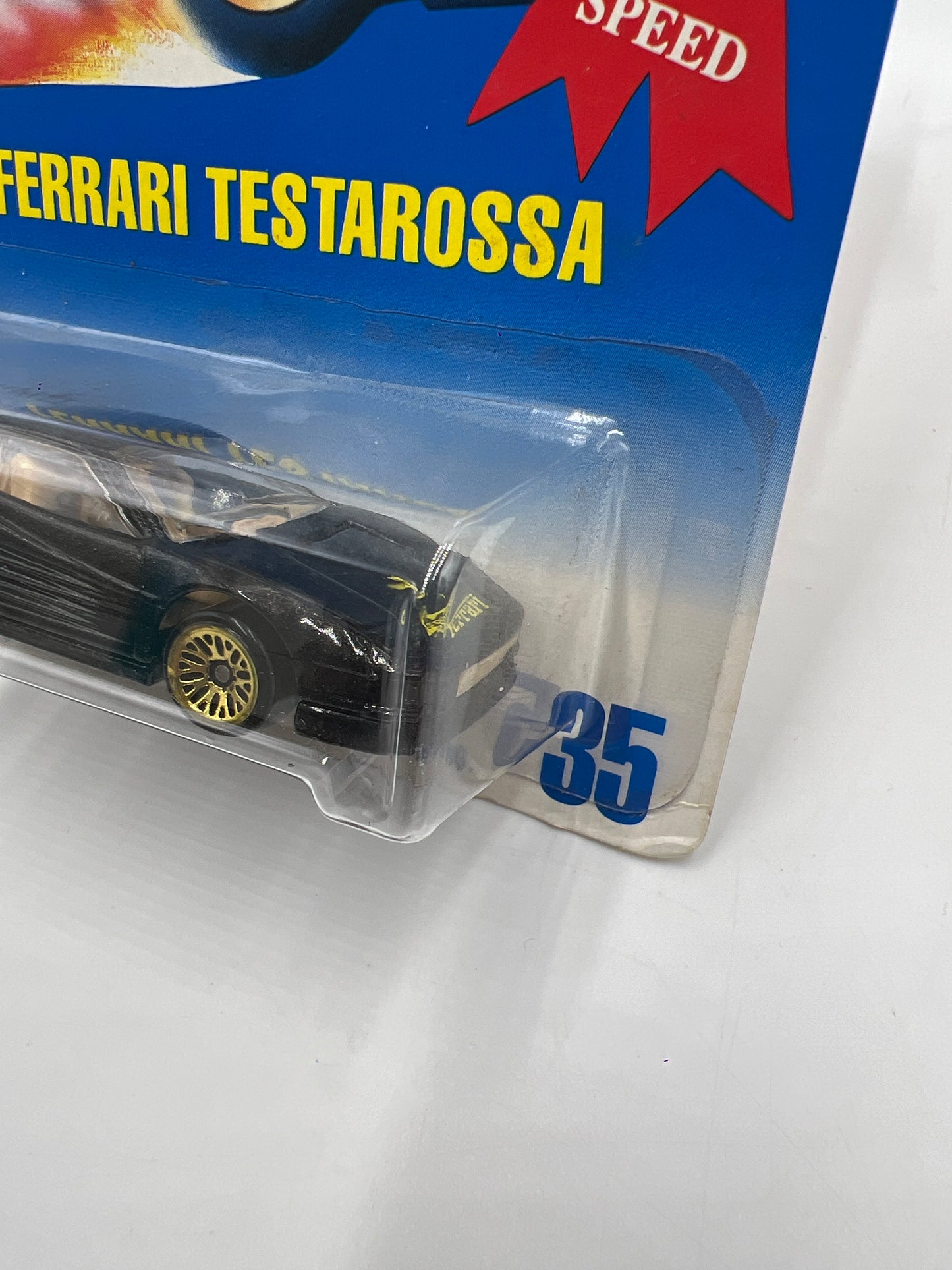 Hot Wheels 1992 Gold Metal Speed #35 Ferrari Testarossa Mesh Wheels