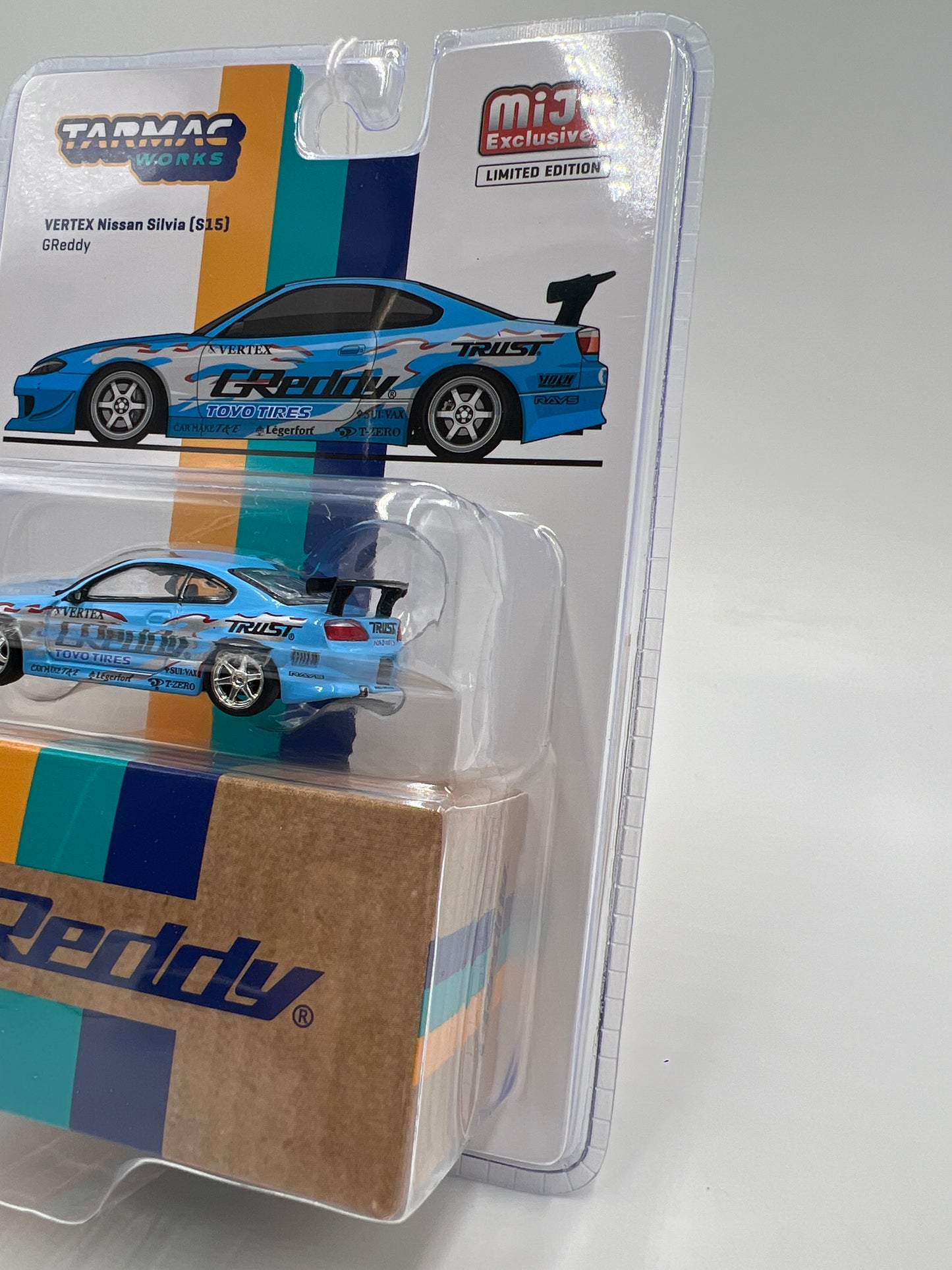 Tarmac Works Mijo Exclusives Nissan Silvia S15 Vertex GReddy Blue