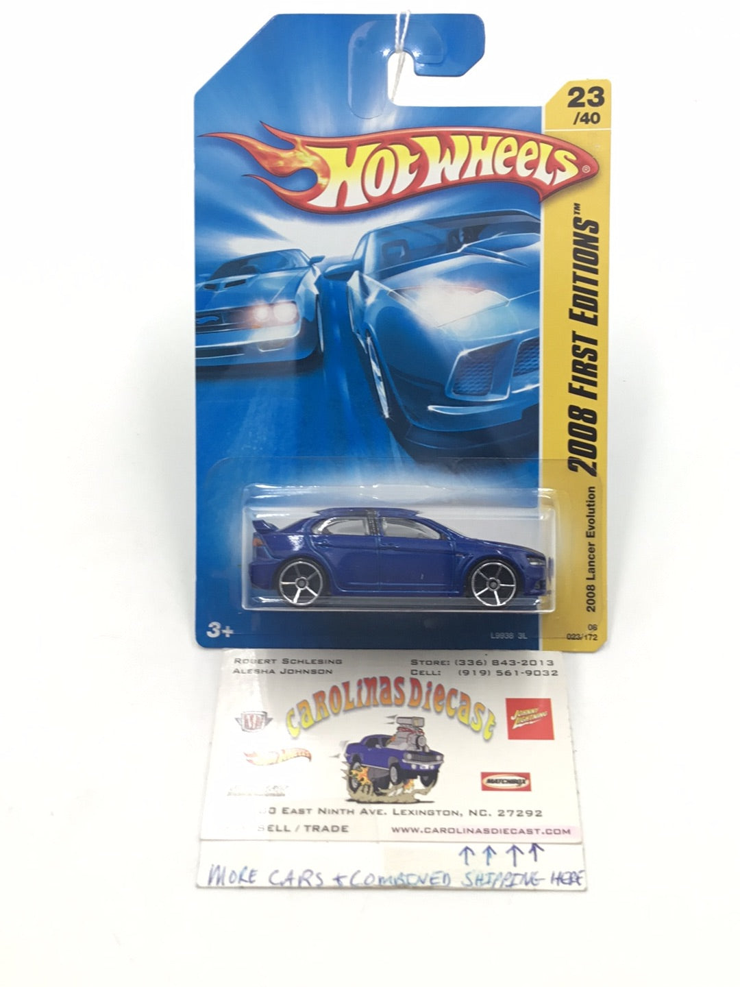 2008 Hot wheels #23 2008 Lancer Evolution Blue