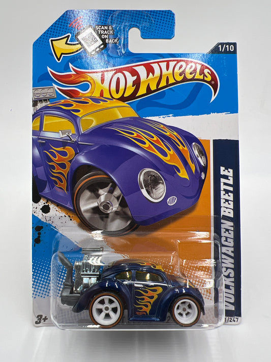 2012 Hot Wheels Super Treasure Hunt #151 Volkswagen Beetle Blue W/Protector