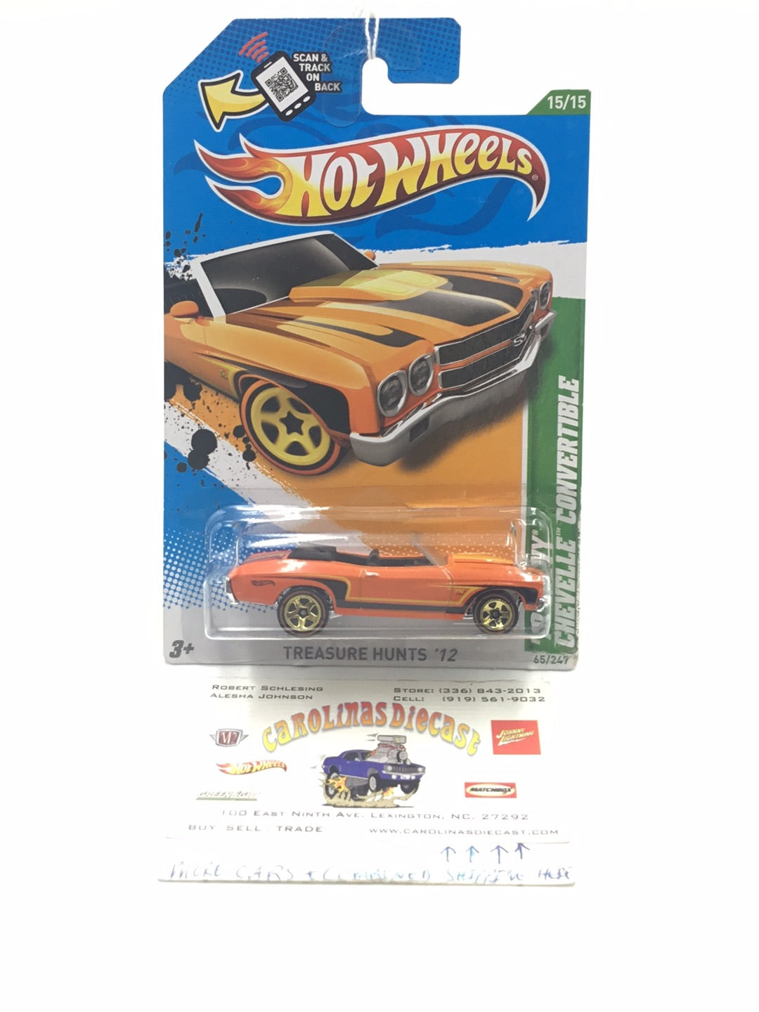 2012 Hot Wheels Treasure Hunt #65 70 Chevy Chevelle convertible GG6