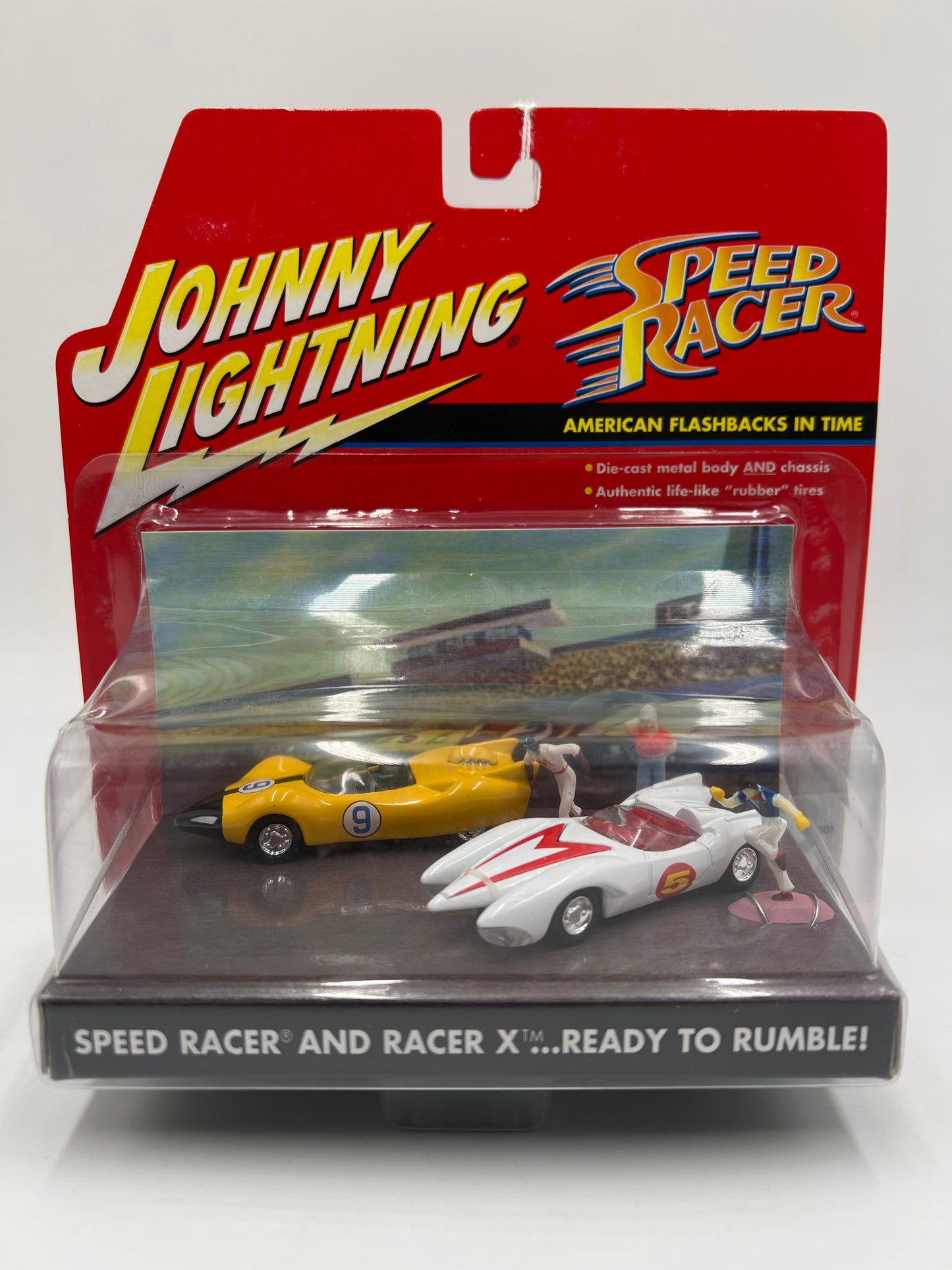 Johnny Lightning Speed Racer American Flashbacks In Time 2 Pack Speed Racer And Racer X