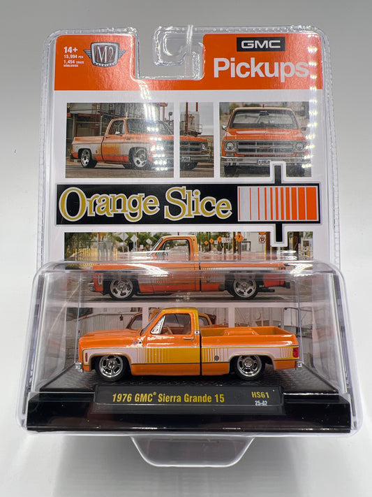 M2 Machines Hobby Exclusive Orange Slice 1976 GMC Sierra Grande 15 HS61 201D
