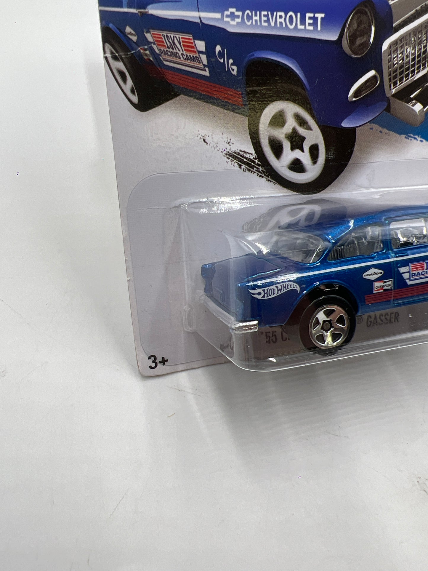 2014 Hot Wheels Workshop #241 55 Chevy Bel Air Gasser Blue *Bad Card* 9H