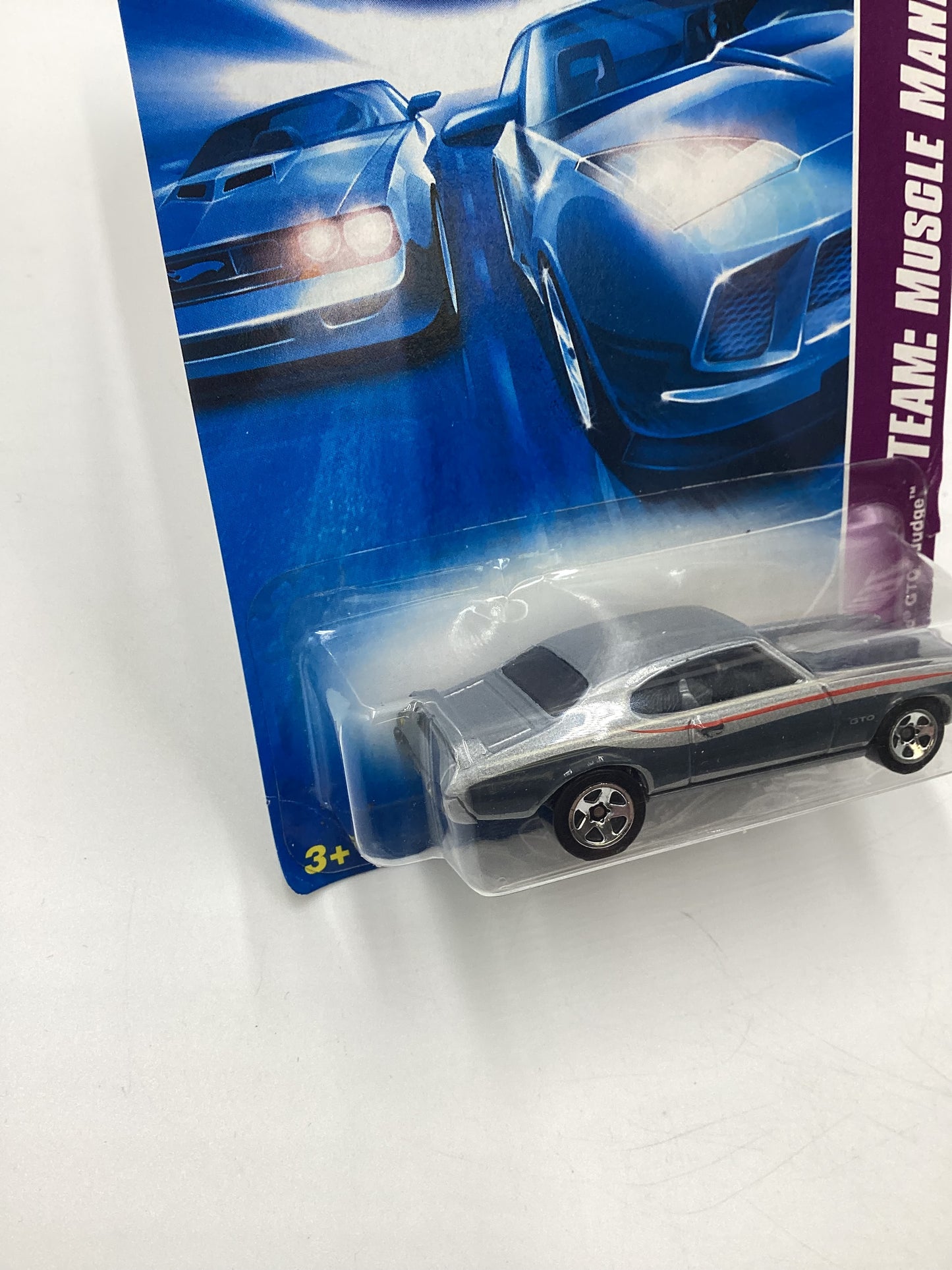 2008 Hot Wheels HW Team: Muscle Mania #133 Pontiac GTO Judge Silver Card Not Perfect 44C